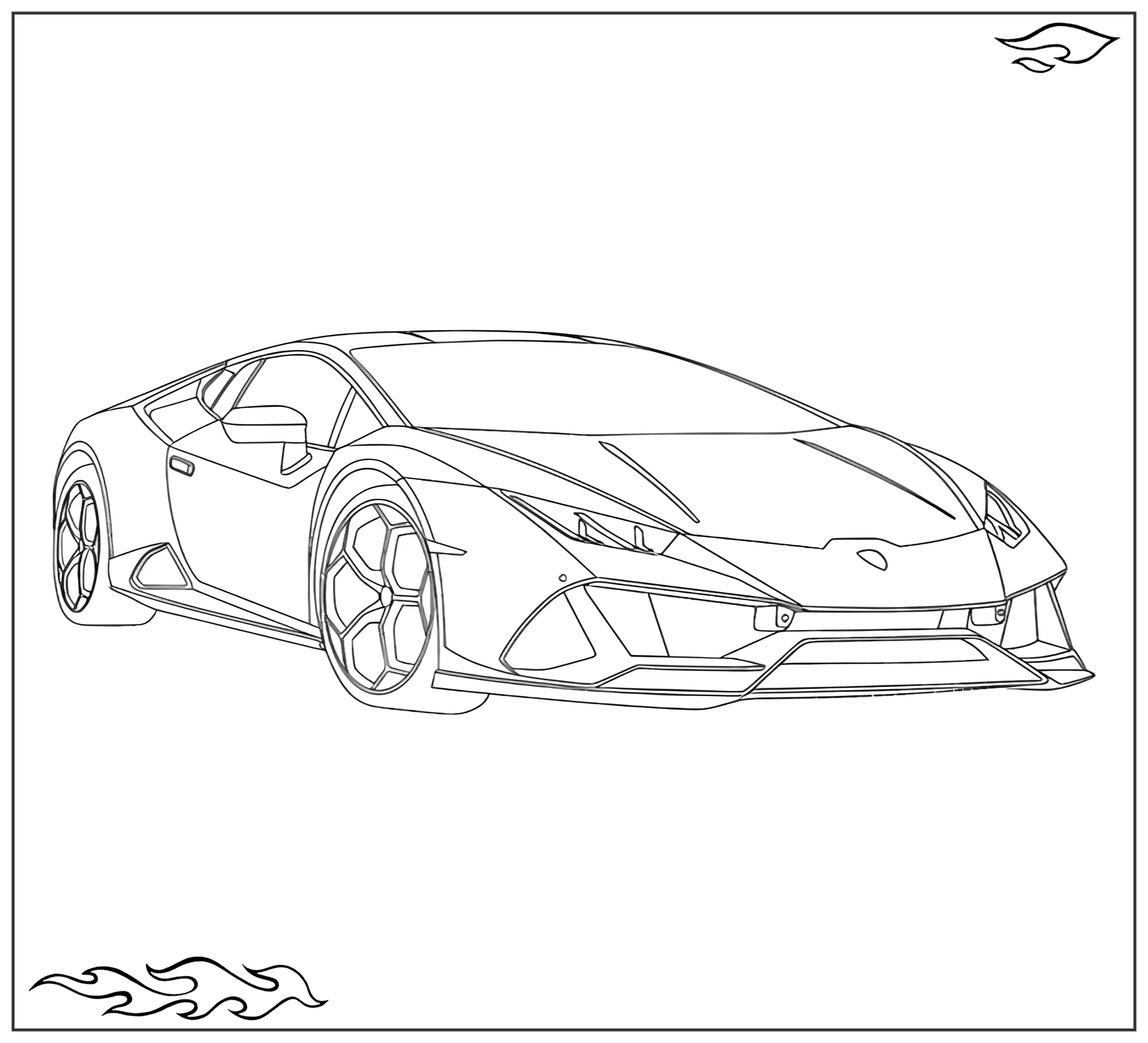 Раскраска «Ламборгини Huracan №2257. Раскраски для мальчиков по категориям. Машины.