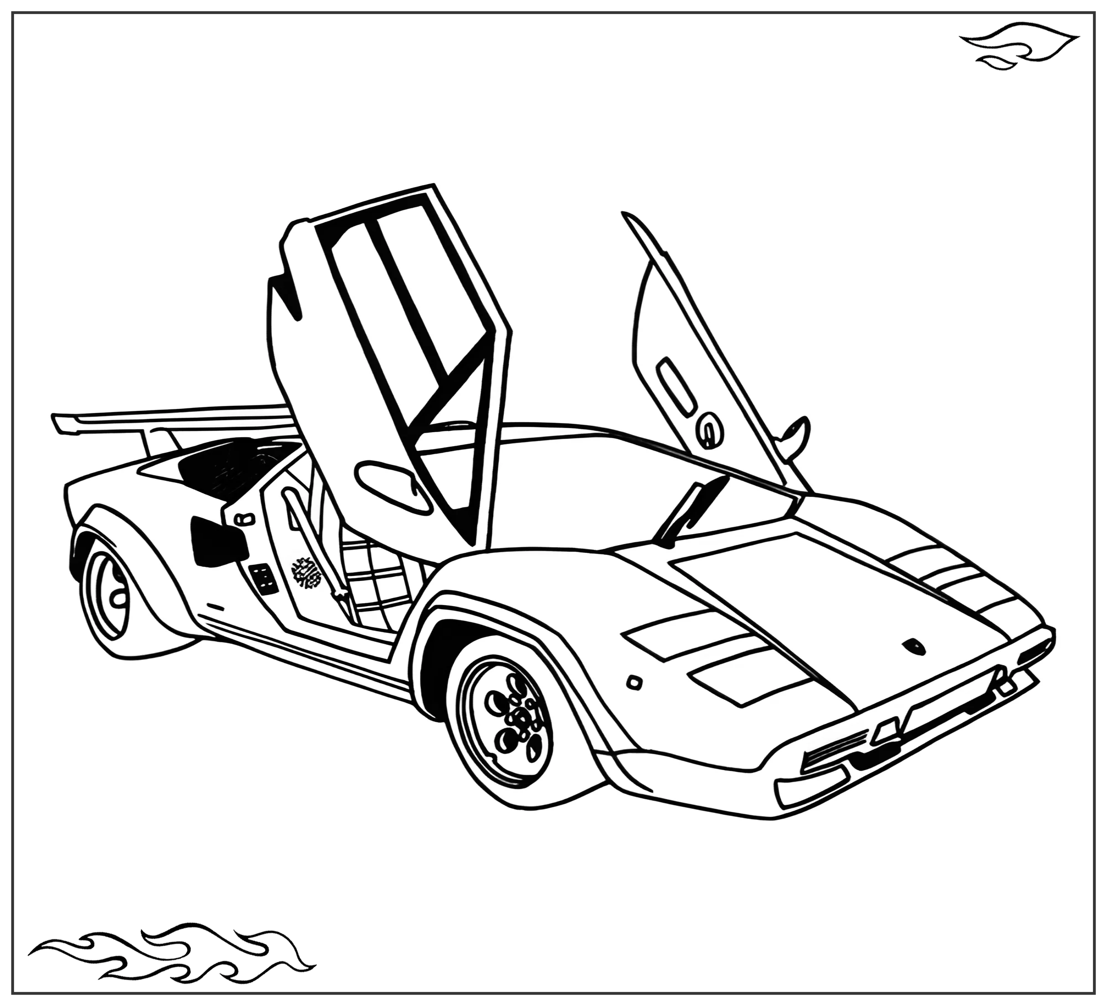 Раскраска Lamborghini Countach №2267. Раскраски для мальчиков по категориям. Машины.