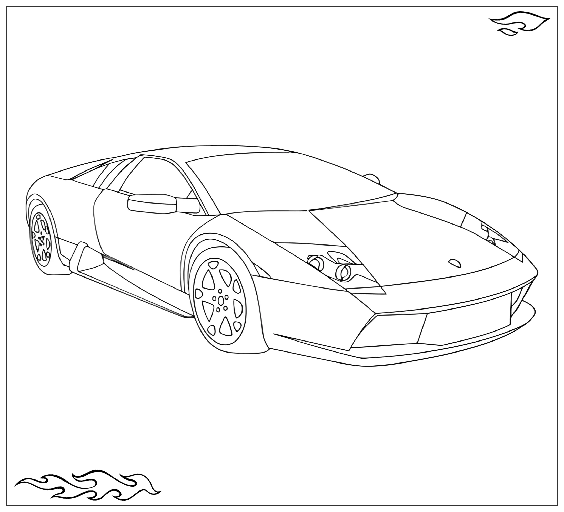 Раскраска «Ламборгини Murciélago №2723. Раскраски для мальчиков по категориям. Машины.