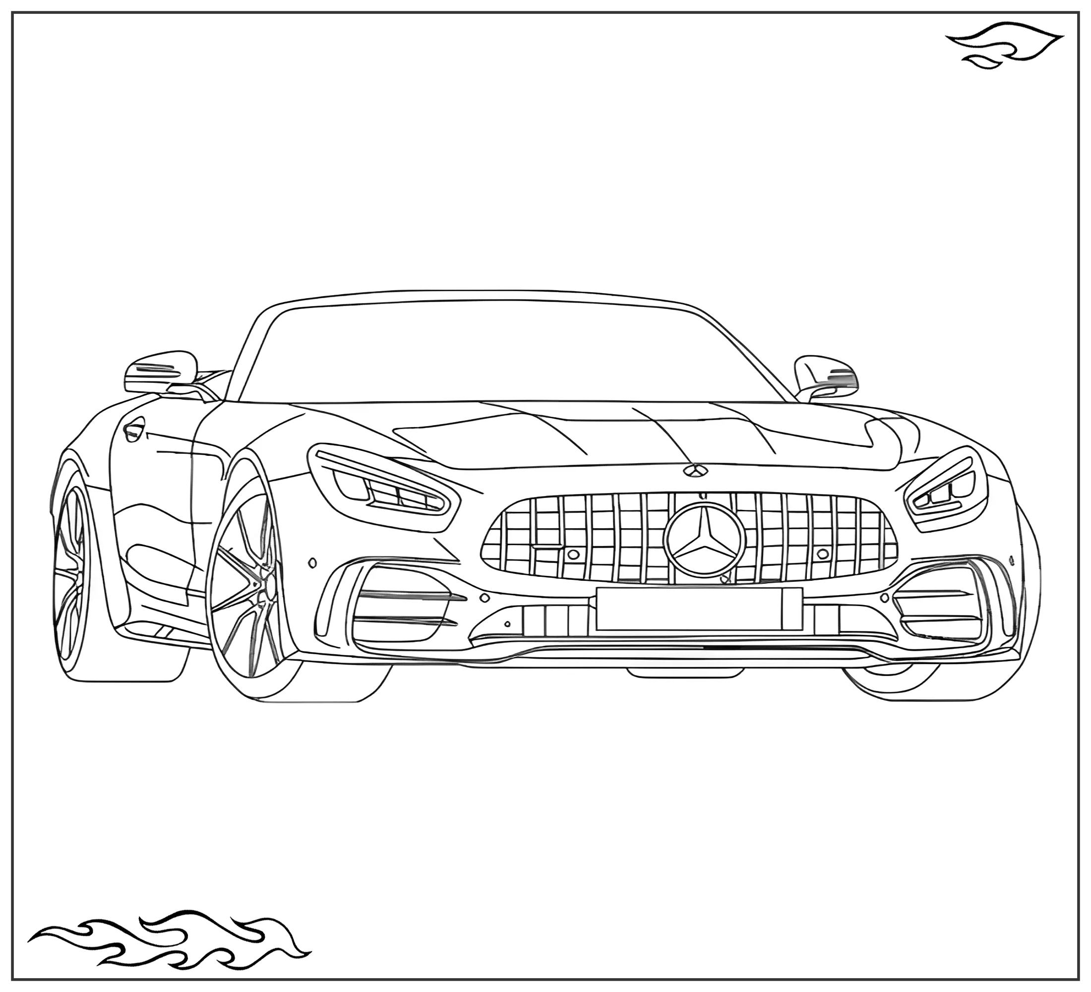 Раскраска «Мерседес Бенц AMG GT R Roadster 2020 №2768. Раскраски для мальчиков по категориям. Машины.