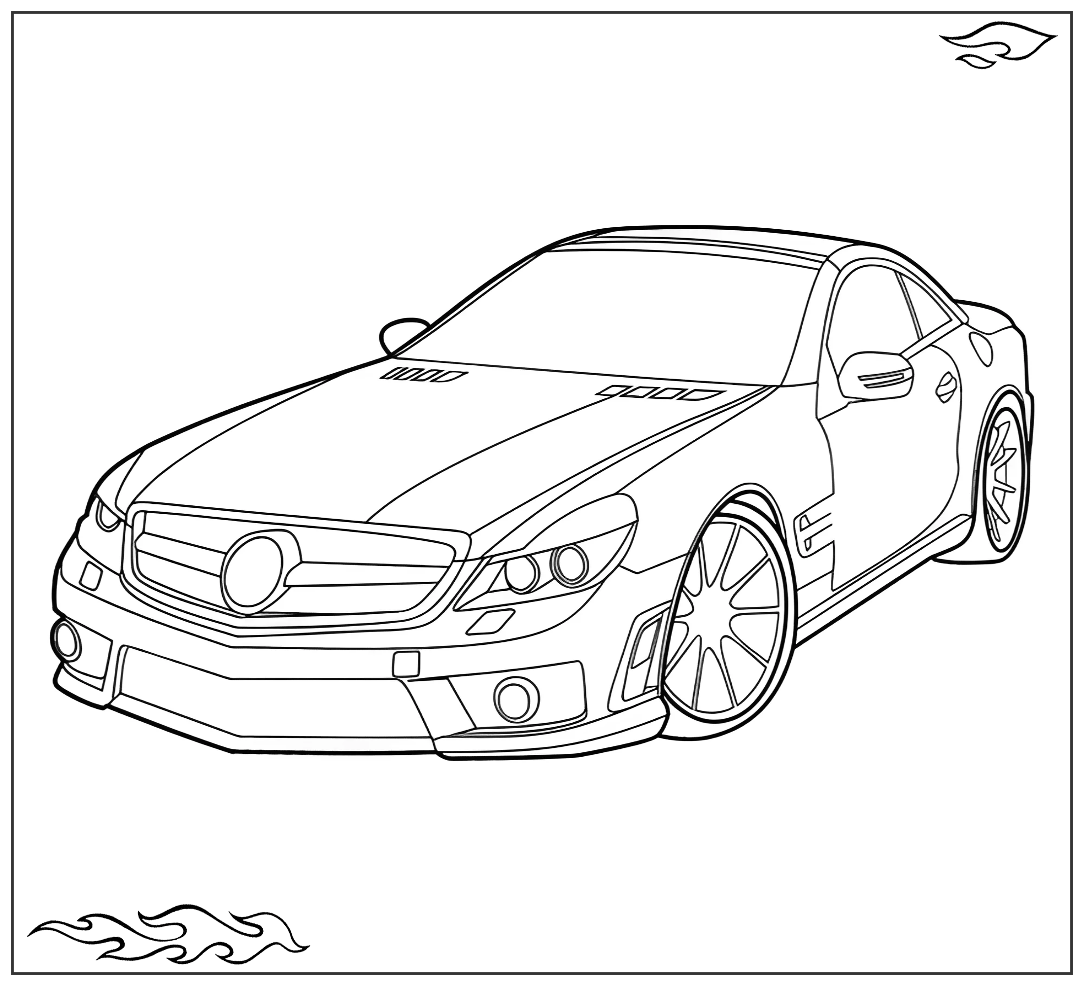Раскраска «Мерседес Бенц SL 63 AMG №2694. Раскраски для мальчиков по категориям. Машины.