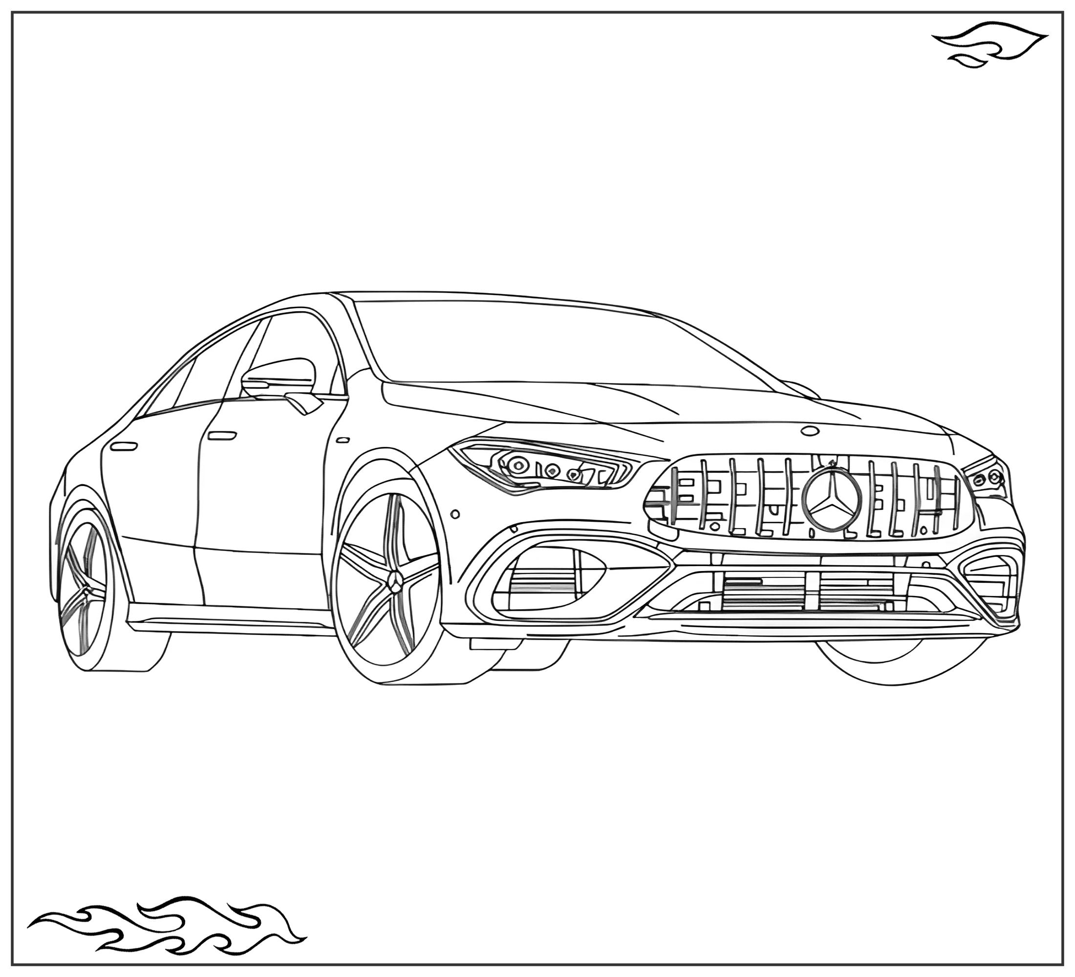 Раскраска «Мерседес CLA45 AMG 2020 №2646. Раскраски для мальчиков по категориям. Машины.