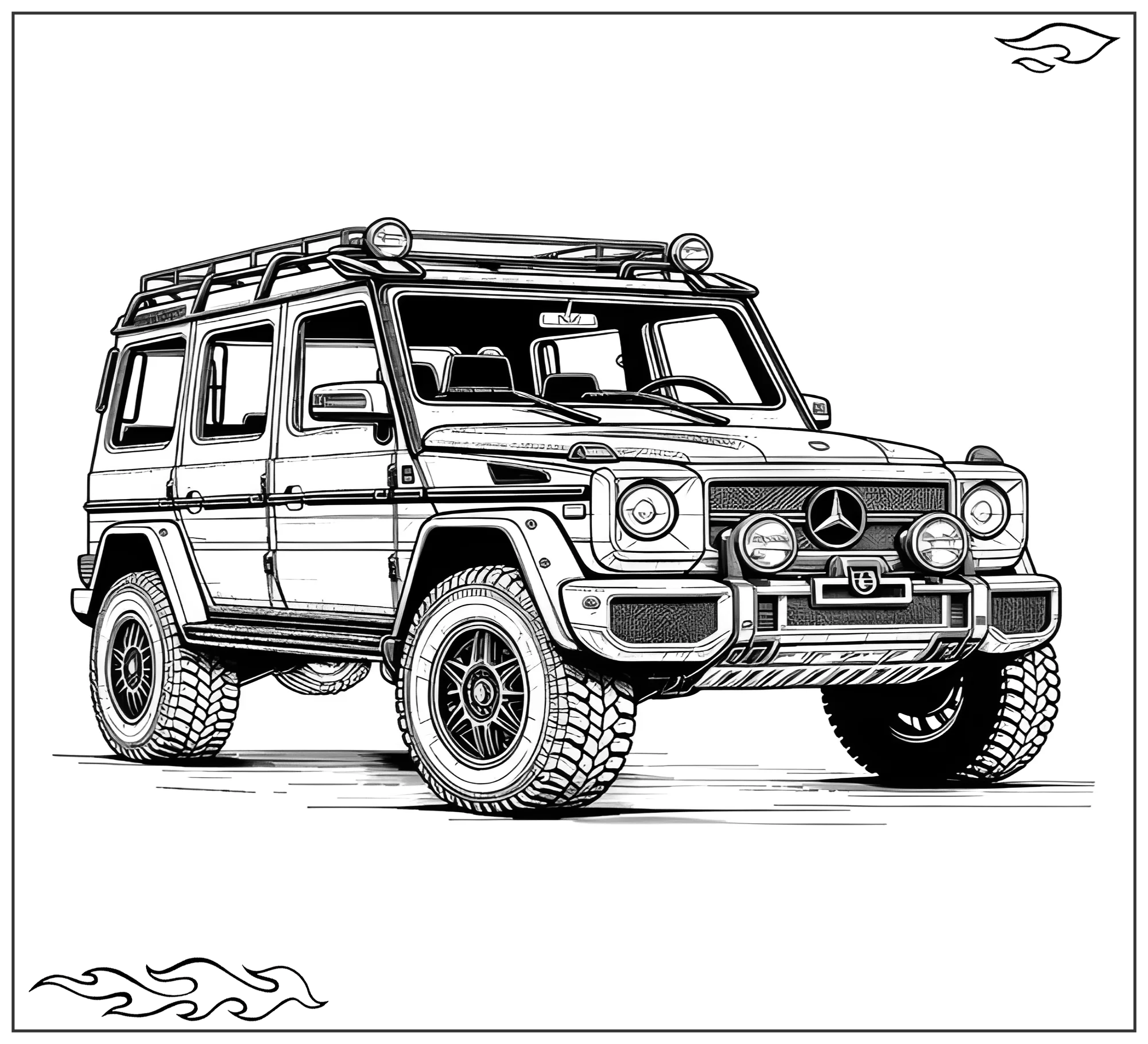 Раскраска «Мерседес Geländewagen №2413. Раскраски для мальчиков по категориям. Машины.