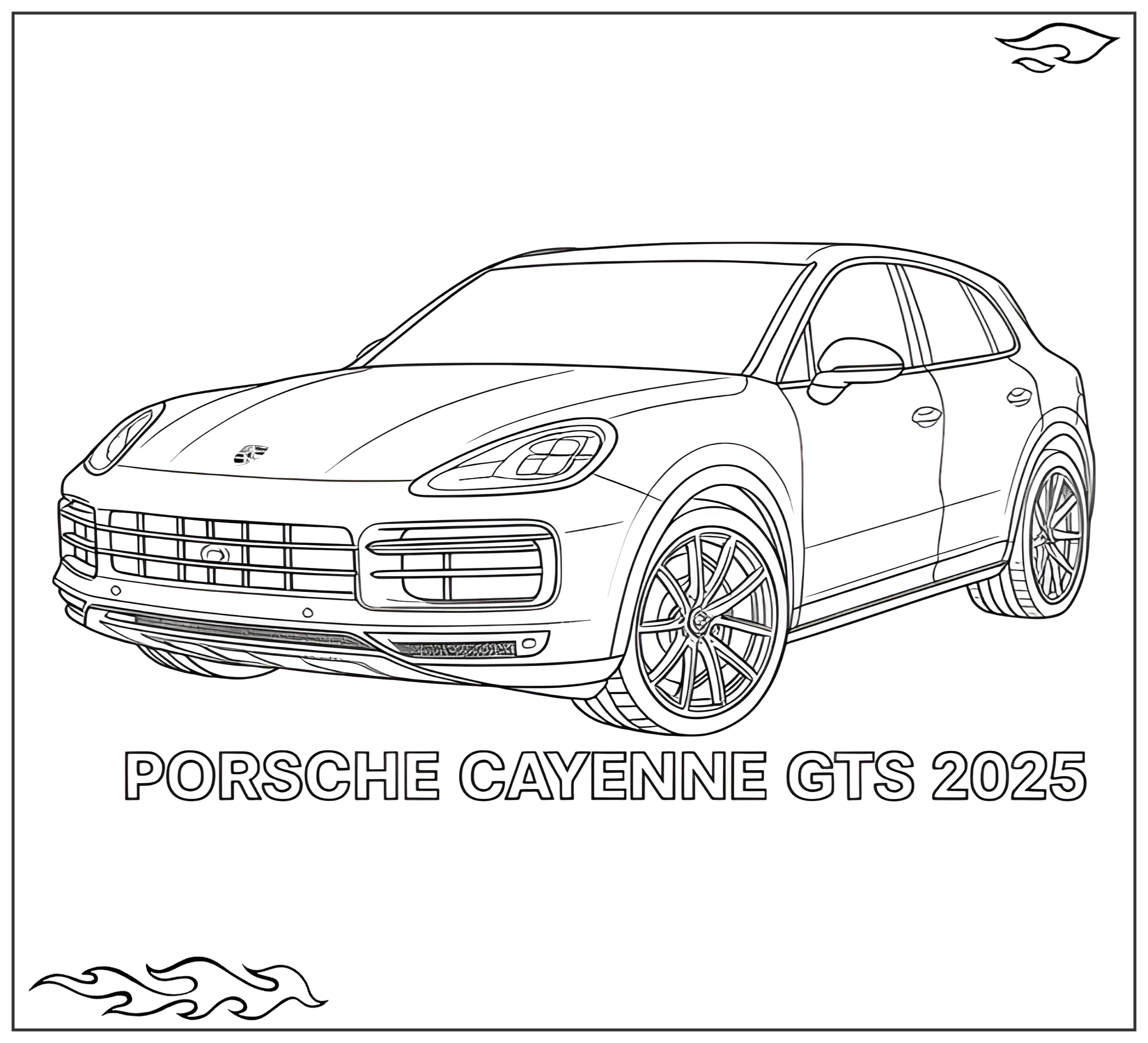 Раскраска «Porsche Cayenne GTS 2025 №2287. Раскраски для мальчиков по категориям. Машины.