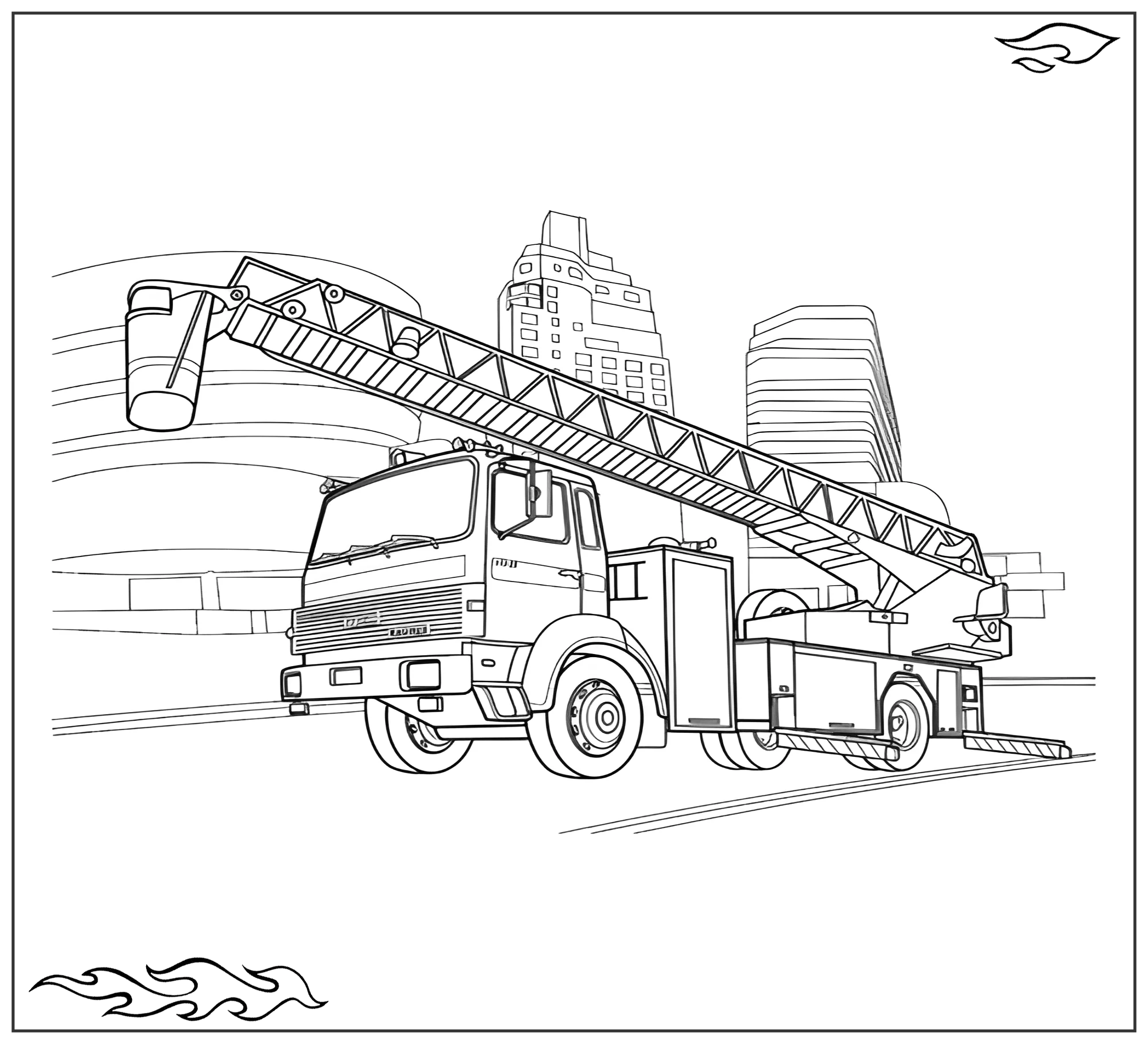 Раскраска «Пожарная машина Iveco №2578. Раскраски для мальчиков по категориям. Машины.
