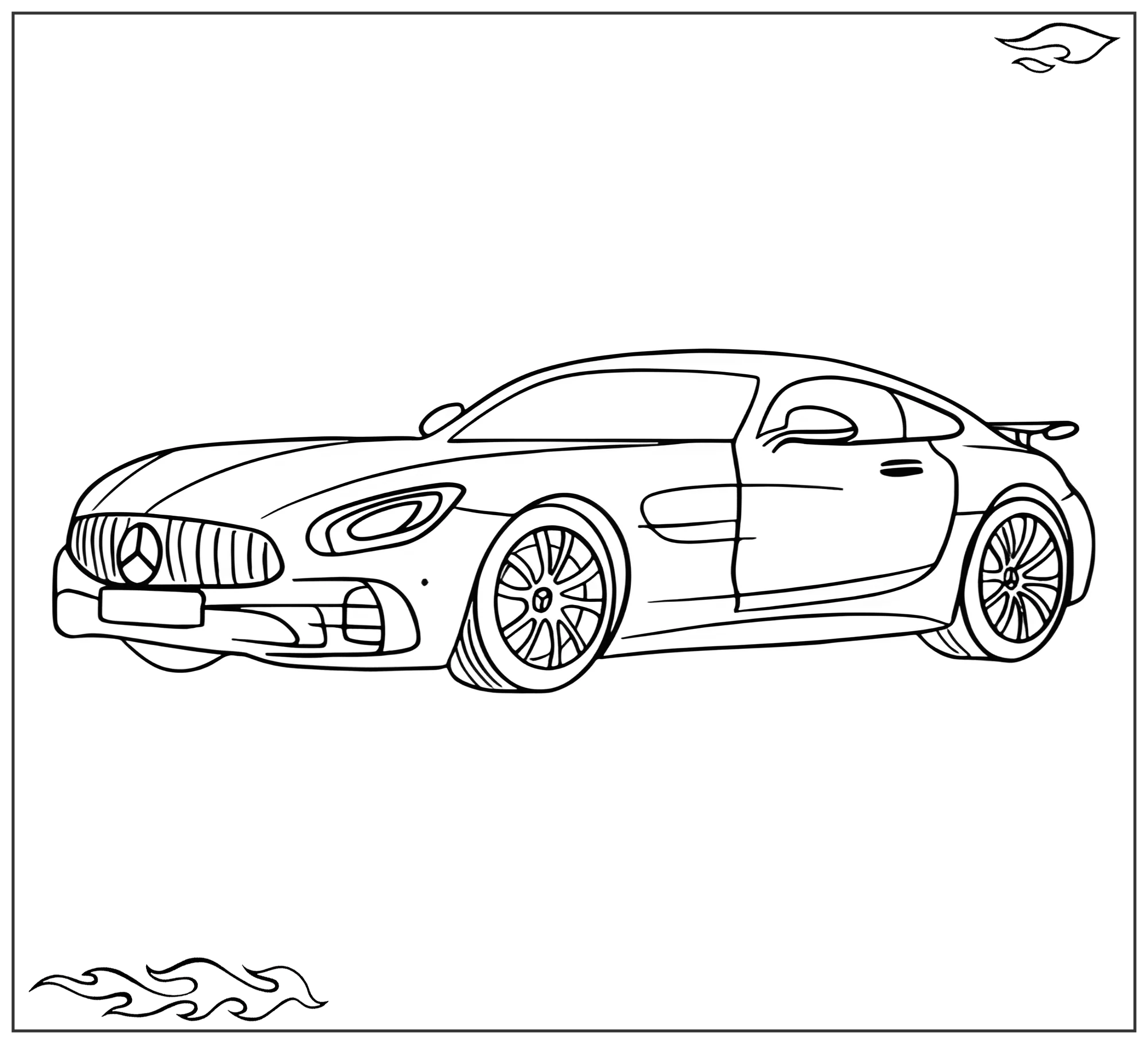 Раскраска «Простой Мерседес AMG GT №2469. Раскраски для мальчиков по категориям. Машины.