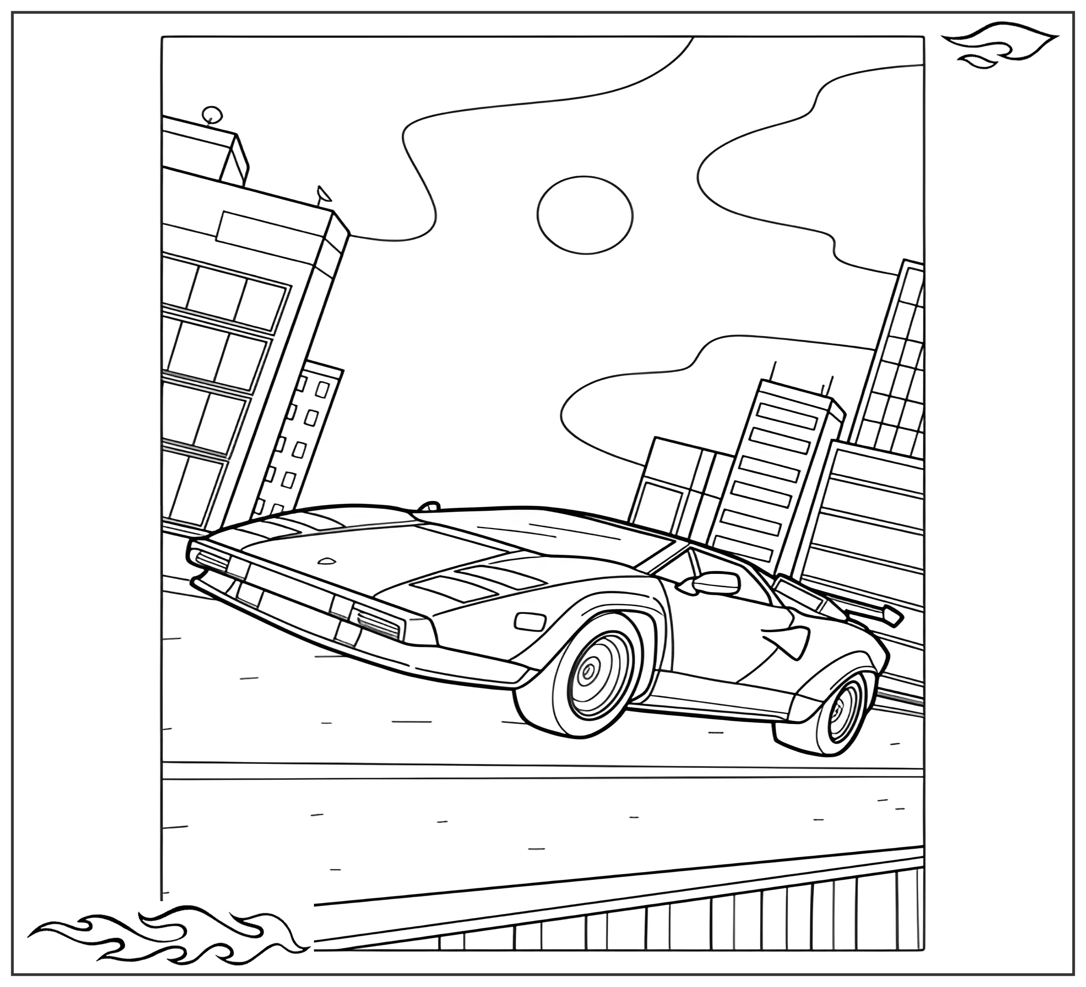 Раскраска «Ретро Ламборгини Countach №2725. Раскраски для мальчиков по категориям. Машины.