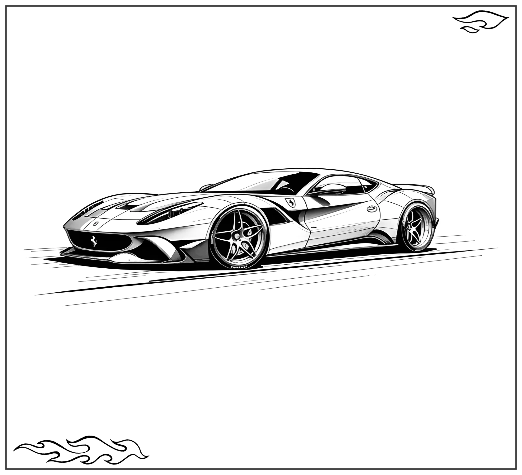 Раскраска «Спорт-кар Феррари Daytona SP3 №2484. Раскраски для мальчиков по категориям. Машины.