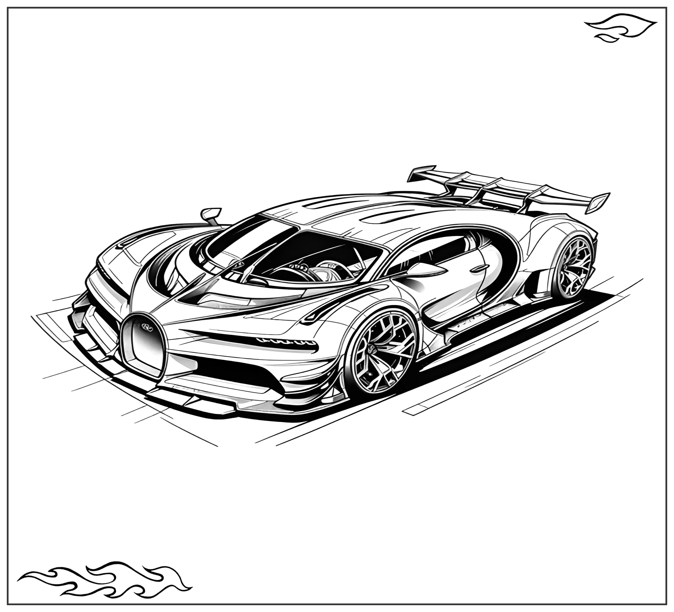 Раскраска «Спортивная машина Бугатти Vision Gran Turismo №2353. Раскраски для мальчиков по категориям. Машины.