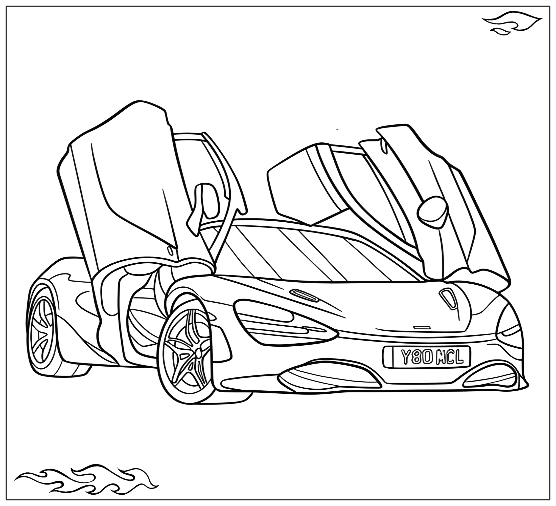 Раскраска «Спортивный Макларен 720S №2357. Раскраски для мальчиков по категориям. Машины.