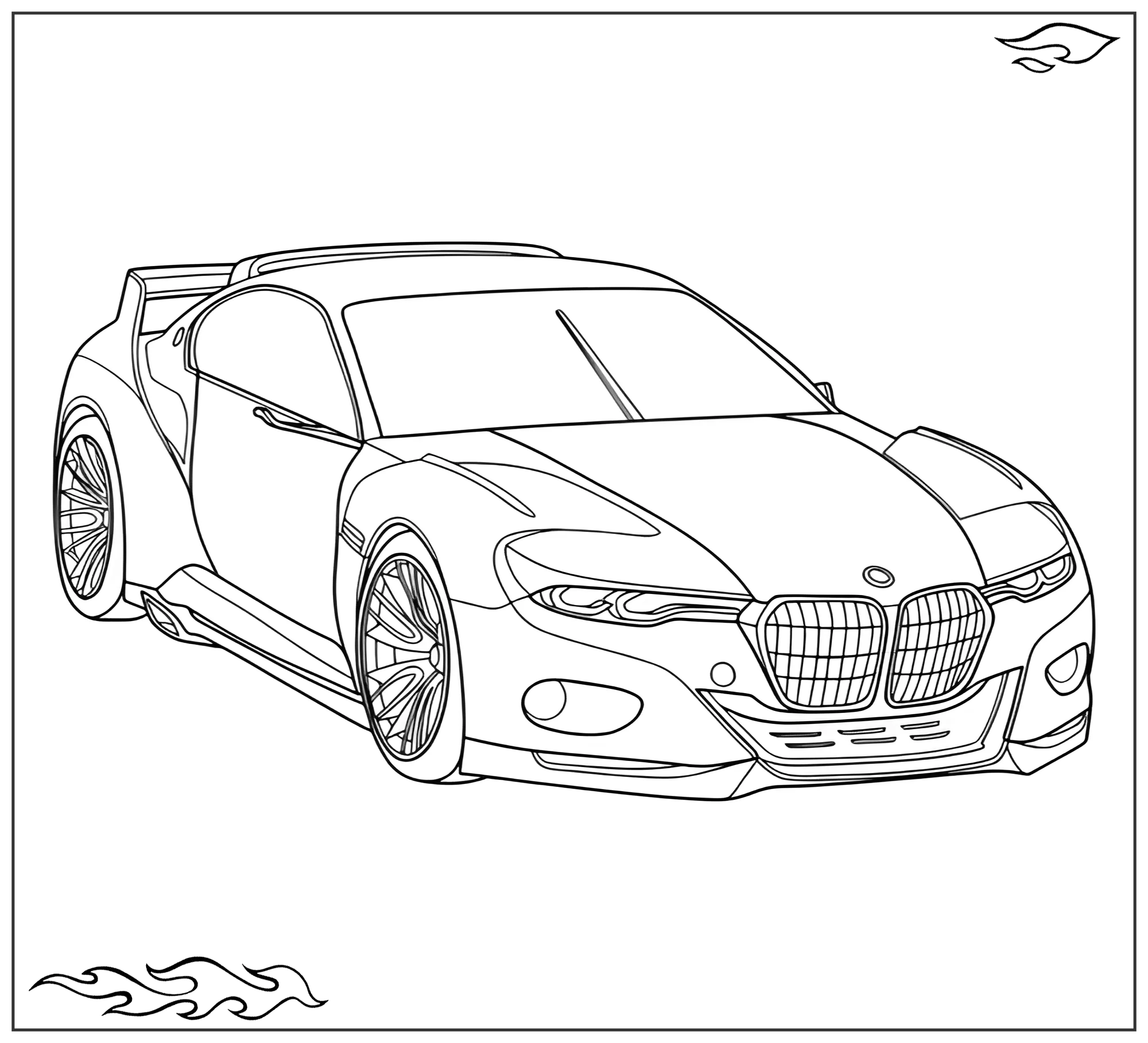 Раскраска «Спорткар БМВ 3.0 CSL №2271. Раскраски для мальчиков по категориям. Машины.