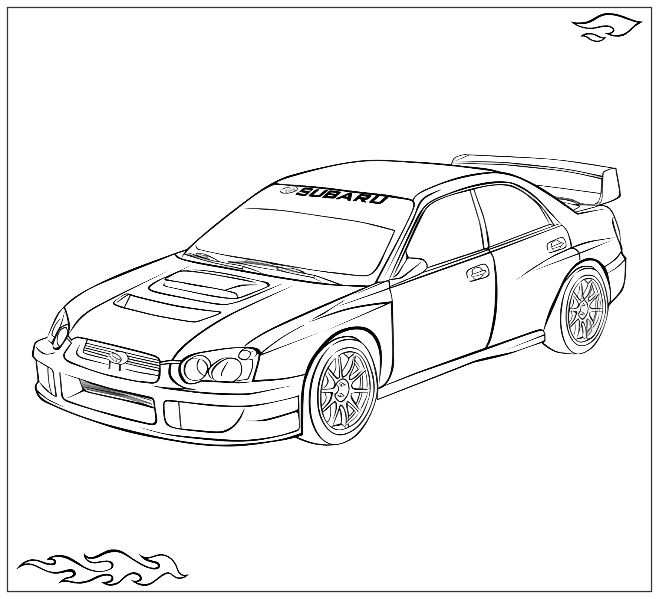 Раскраска Subaru №2568. Раскраски для мальчиков по категориям. Машины.