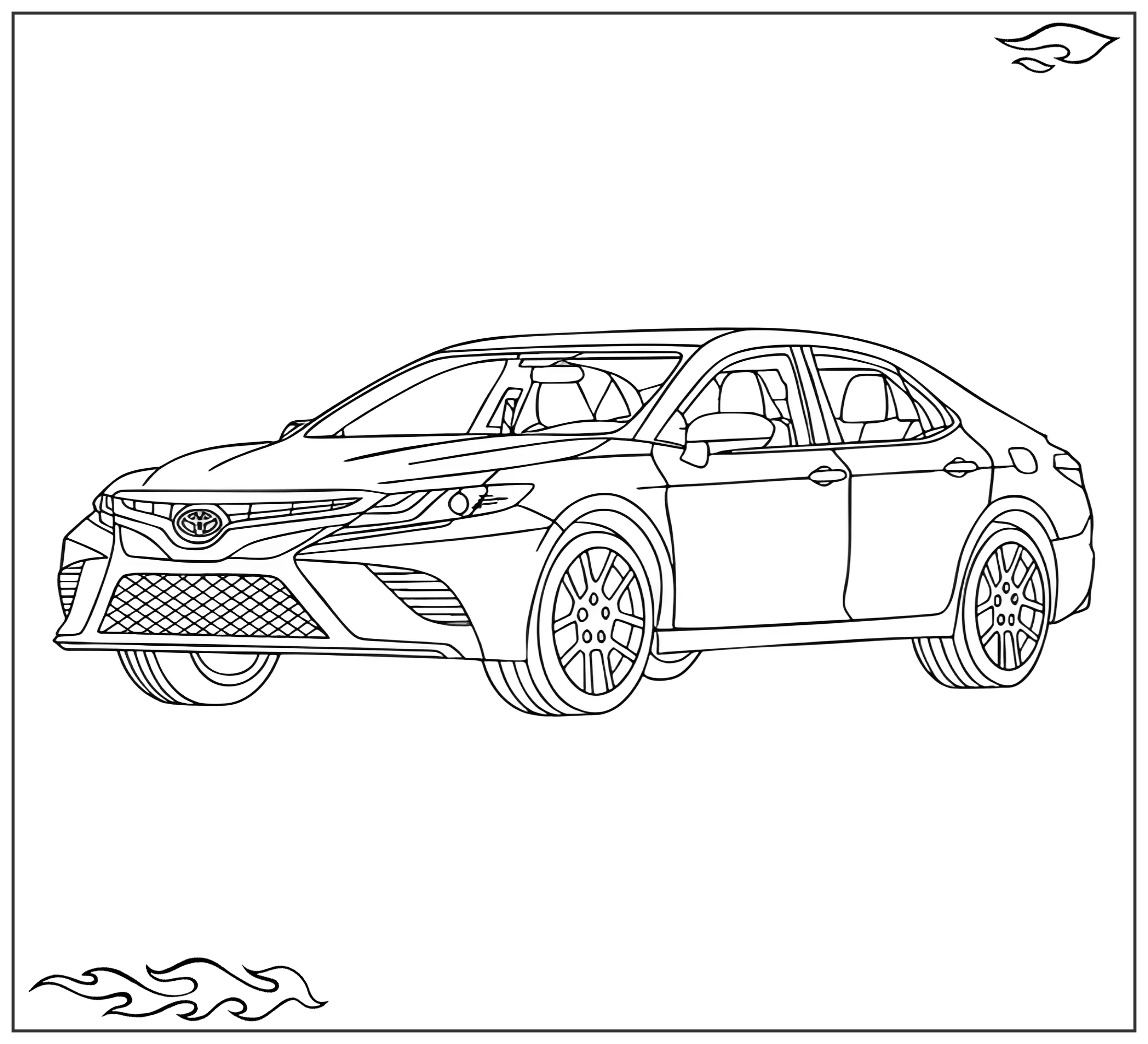 Раскраска «Тойота Camry №2497. Раскраски для мальчиков по категориям. Машины.