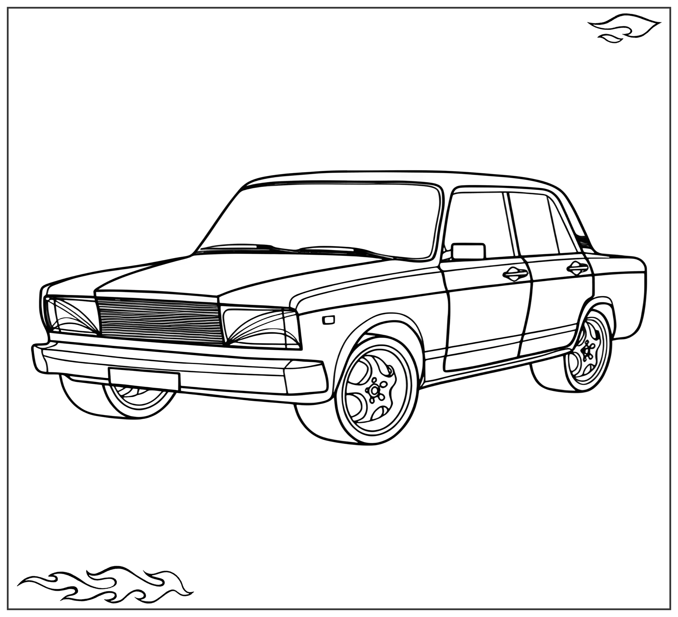 Раскраска «ВАЗ-2107 «Жигули» (LADA 2107 №2309. Раскраски для мальчиков по категориям. Машины.