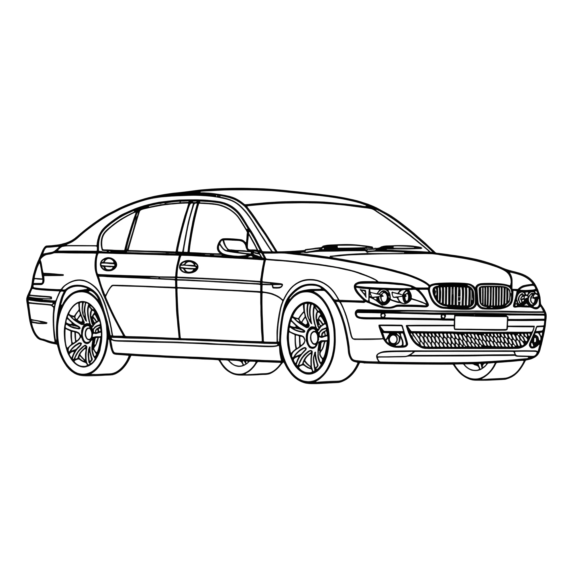 БМВ 7 серии №3221. Раскраски машины по маркам. БМВ BMW.