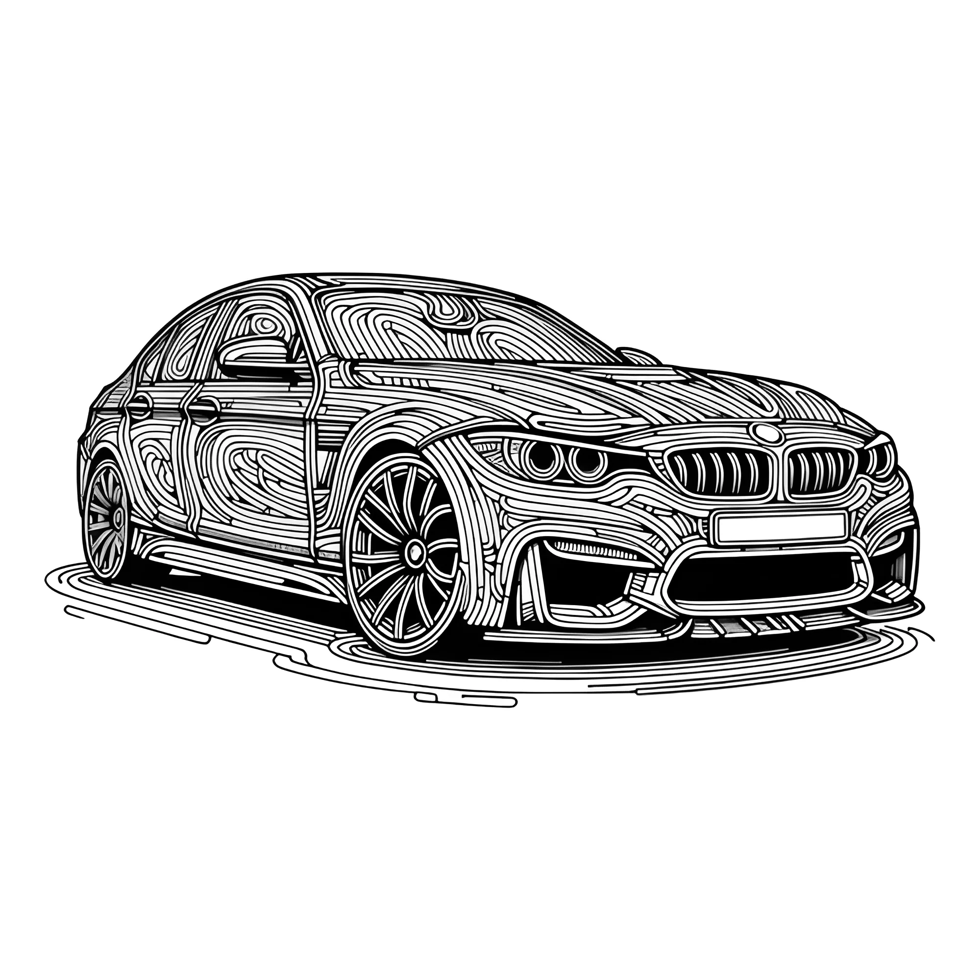 БМВ антистресс №3222. Раскраски машины по маркам. БМВ BMW.