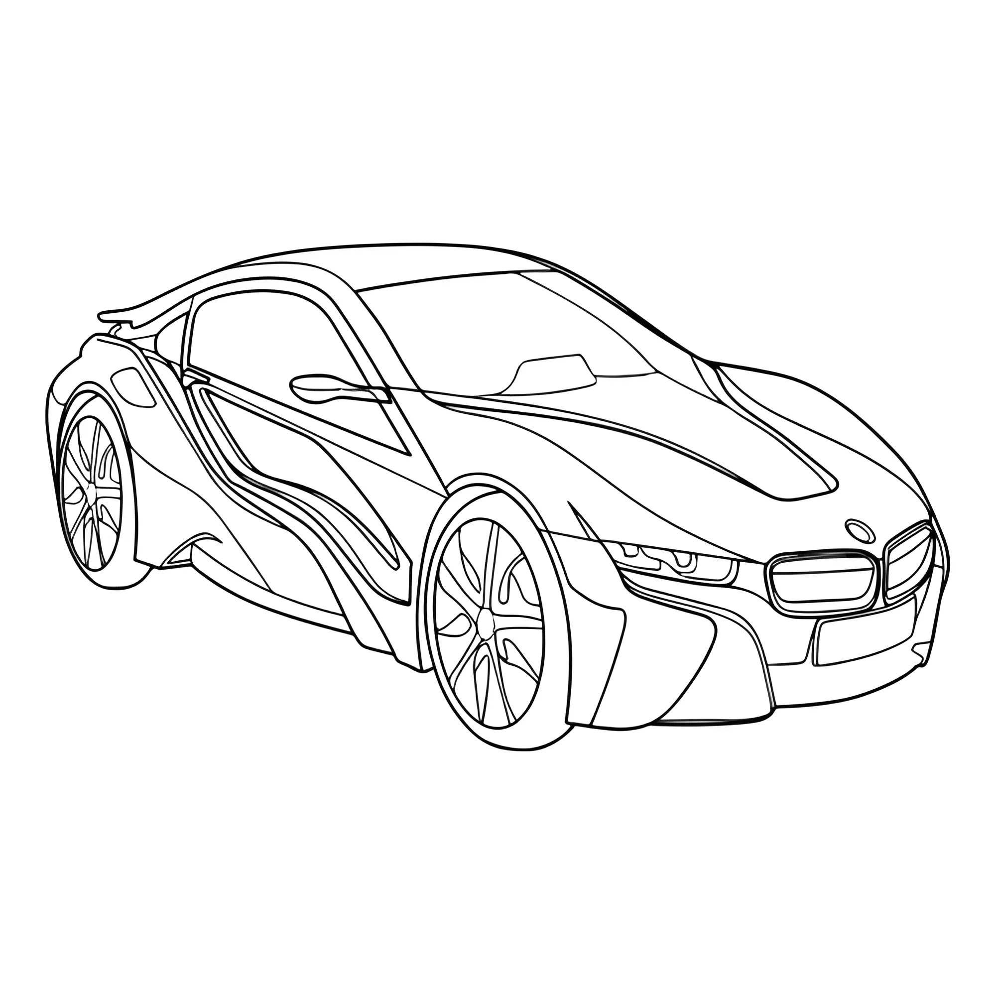 БМВ i8 купе №3226. Раскраски машины по маркам. БМВ BMW.