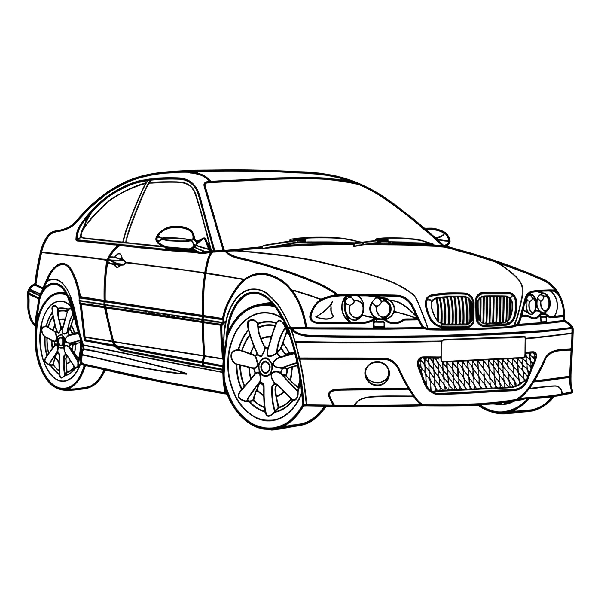 БМВ M3 купе №3232. Раскраски машины по маркам. БМВ BMW.