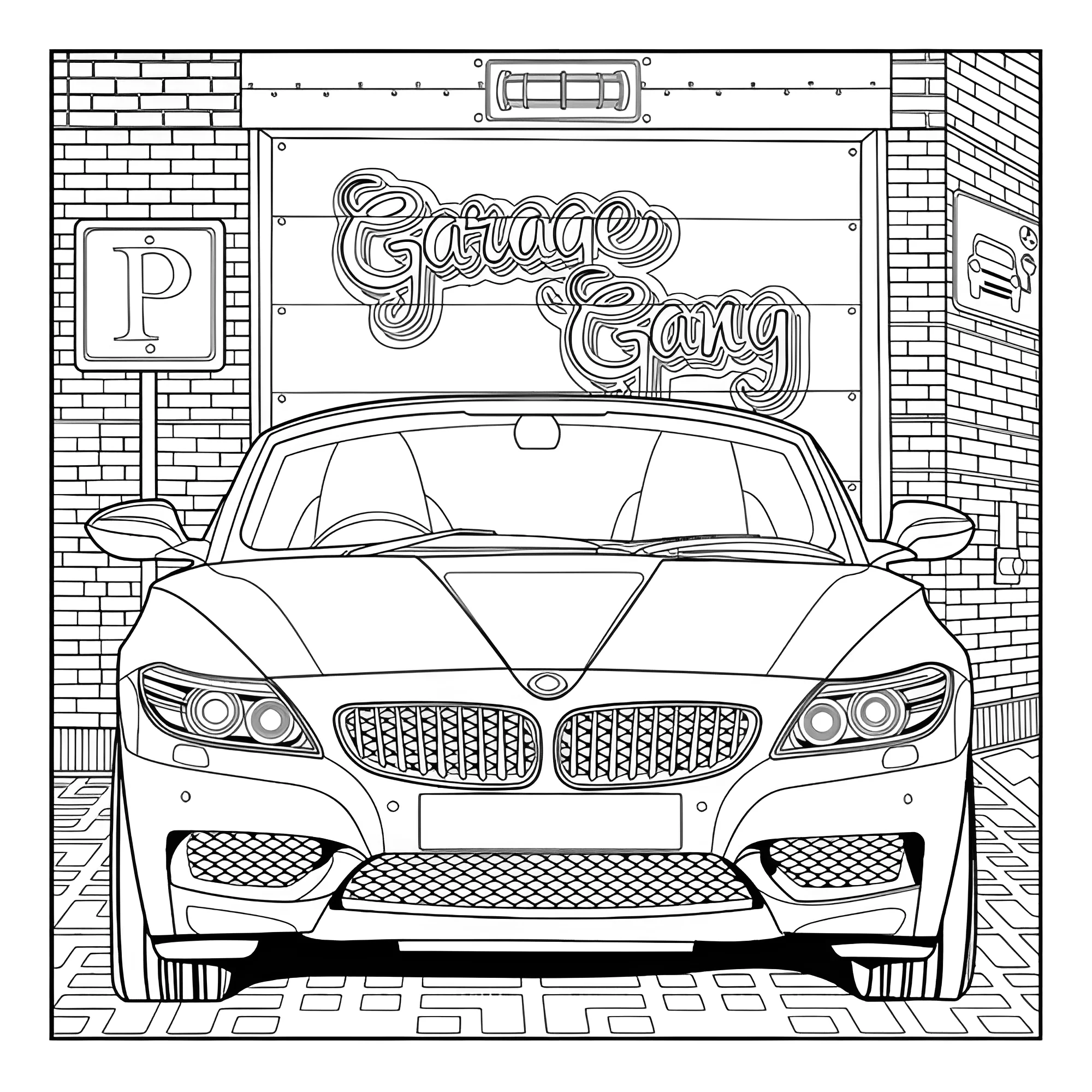 БМВ вид спереди №3241. Раскраски машины по маркам. БМВ BMW.
