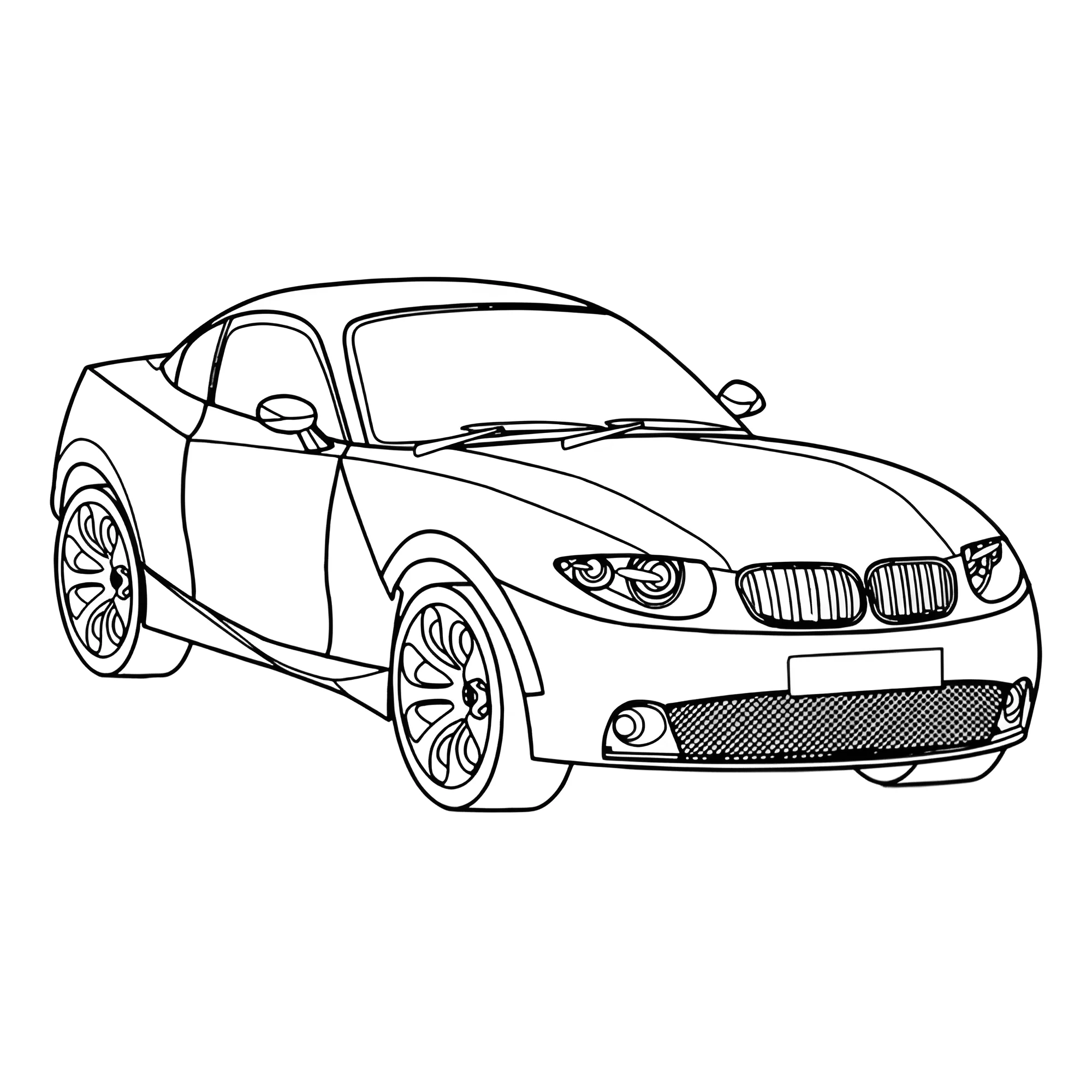 БМВ X купе №3242. Раскраски машины по маркам. БМВ BMW.