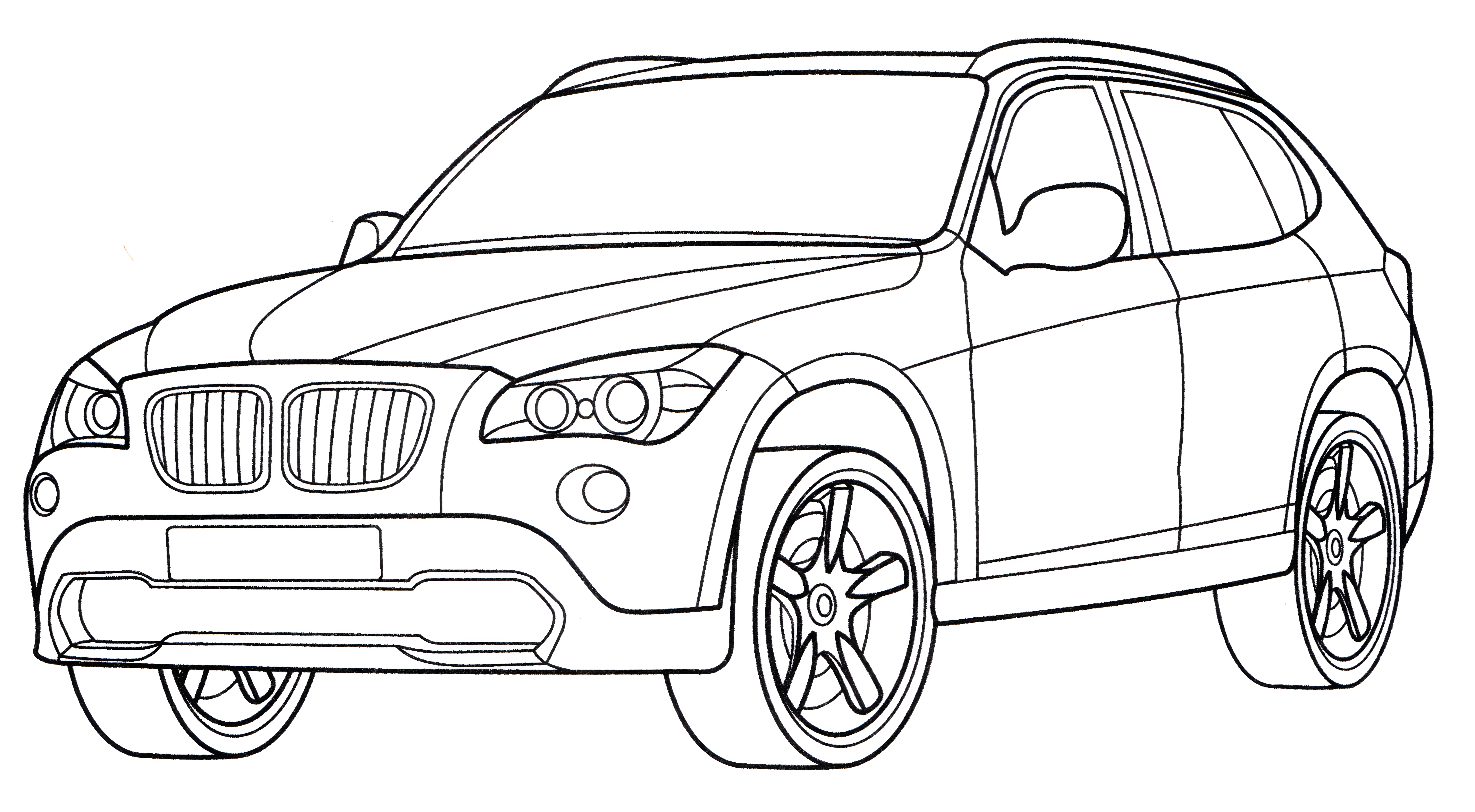 BMW X1 №3271. Раскраски машины по маркам. БМВ BMW.