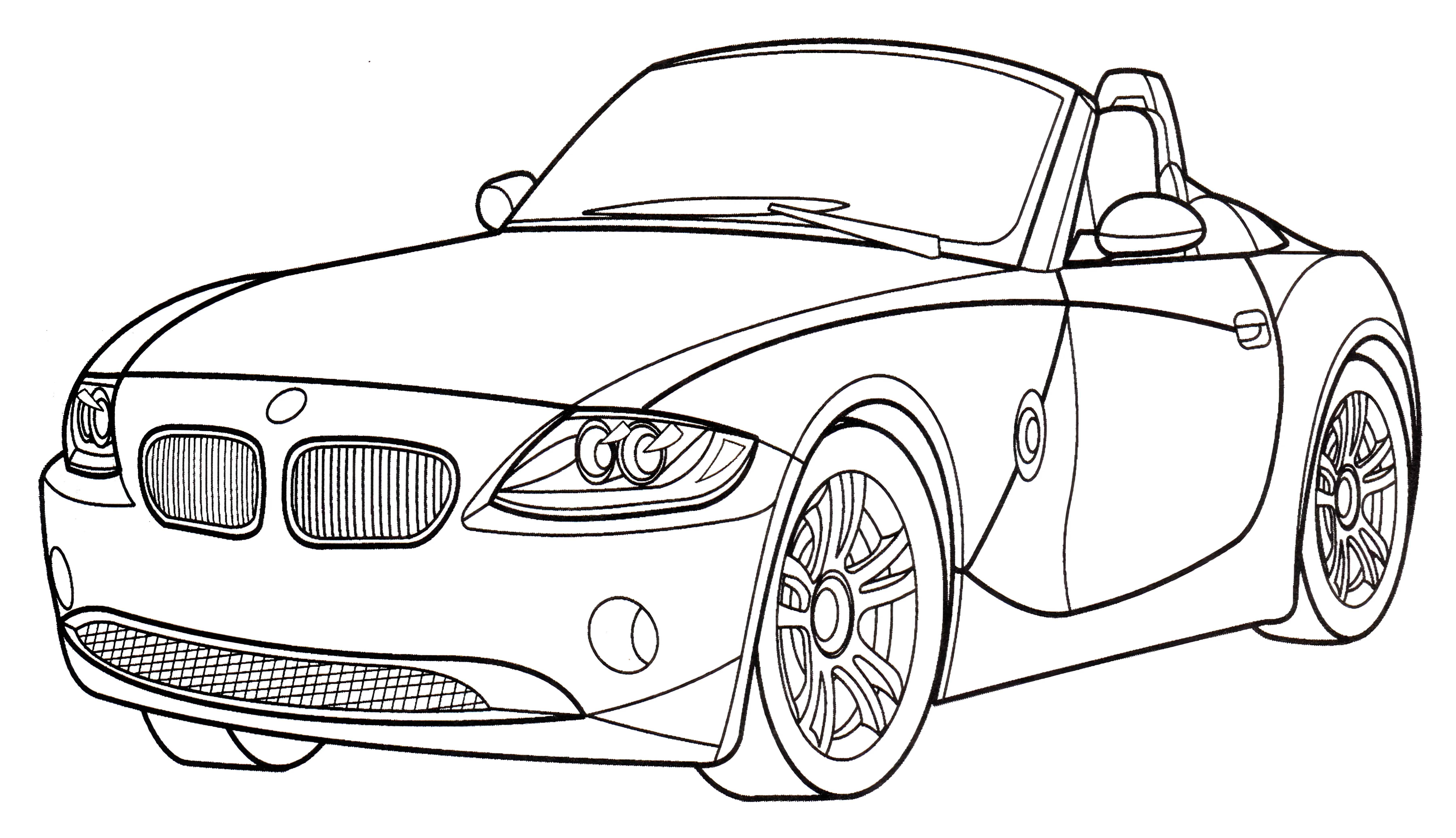 BMW Z4 №3272. Раскраски машины по маркам. БМВ BMW.