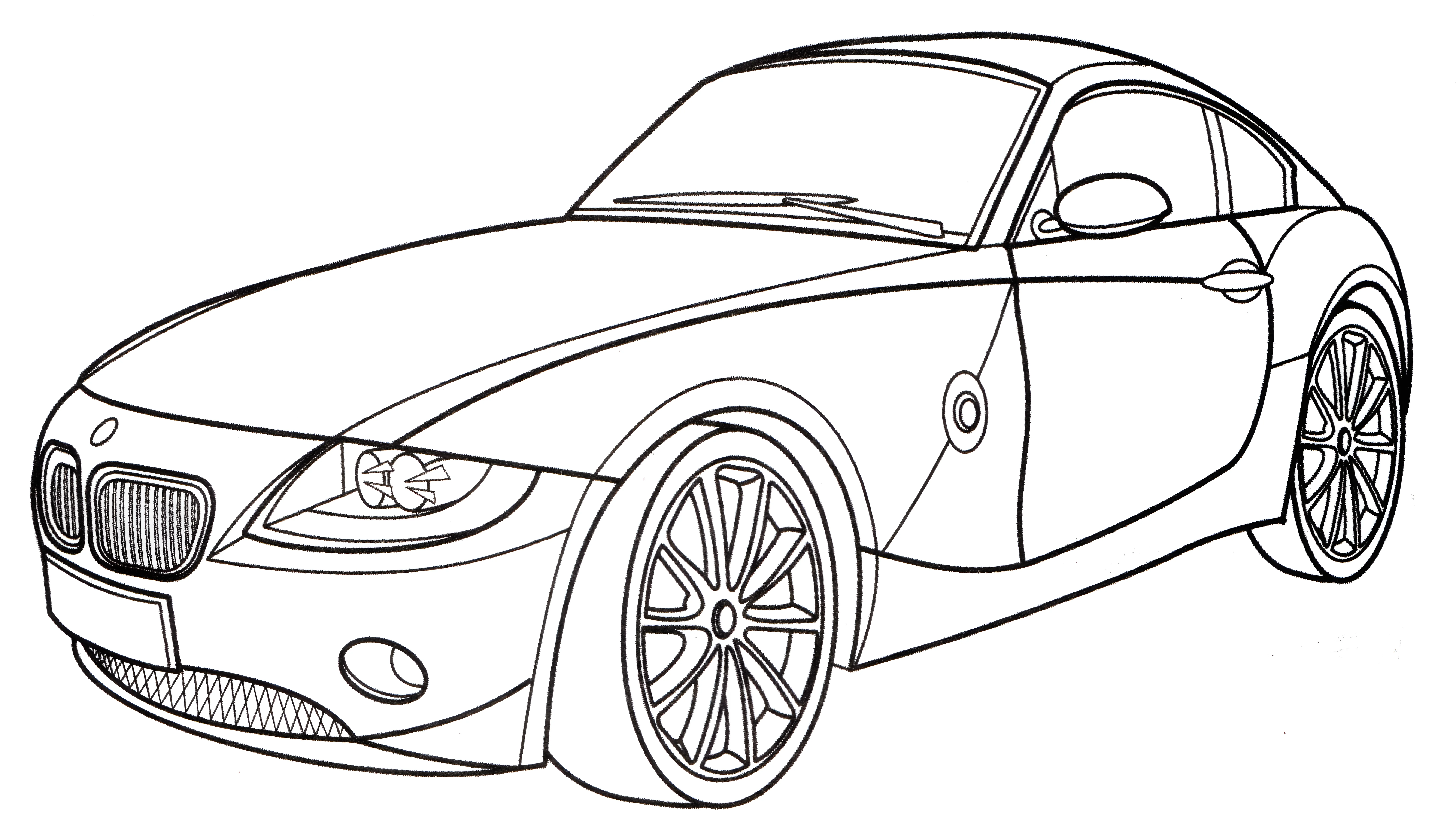 BMW Z4 Roadster №3273. Раскраски машины по маркам. БМВ BMW.