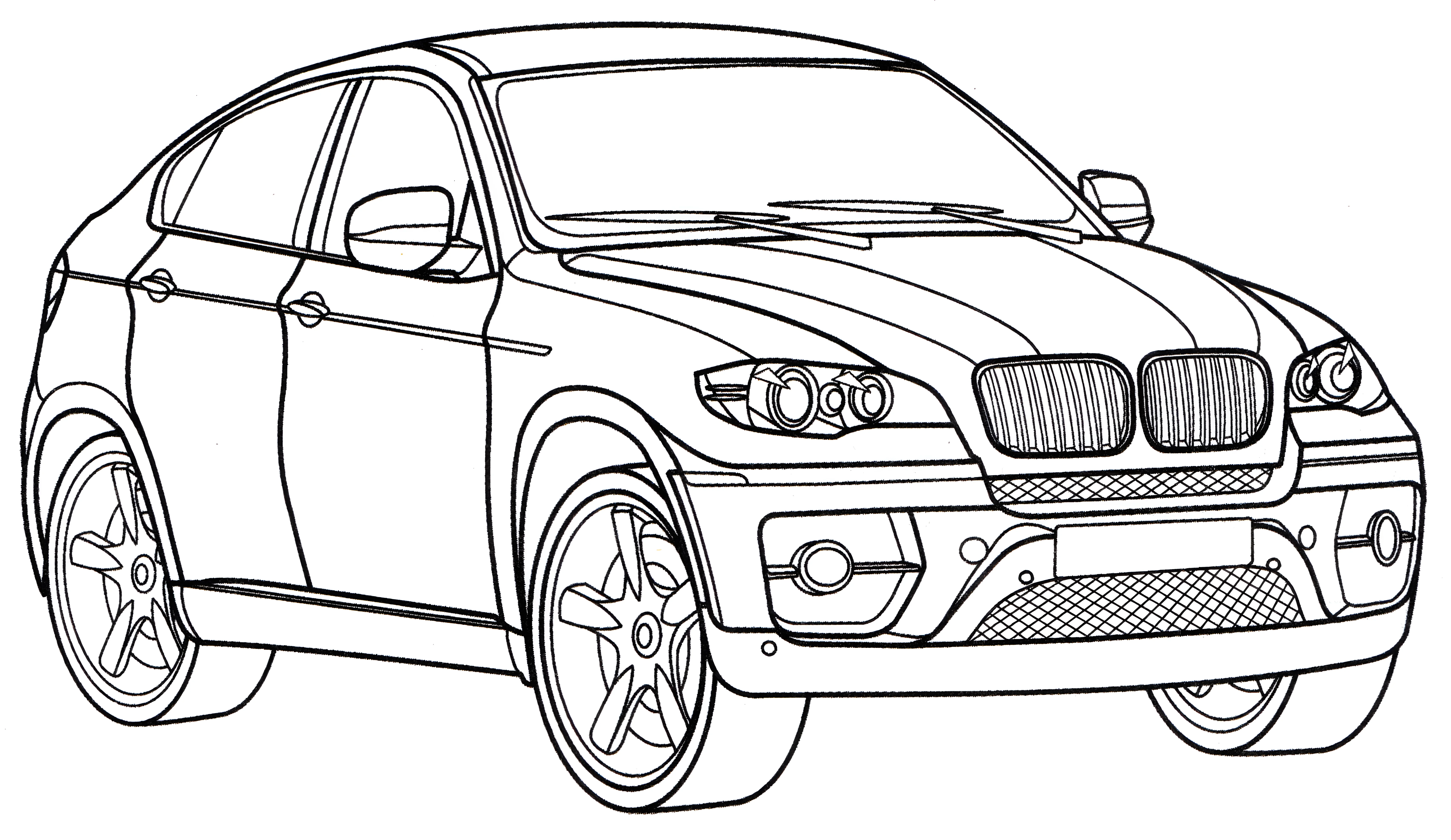 BMW X6 №3275. Раскраски машины по маркам. БМВ BMW.