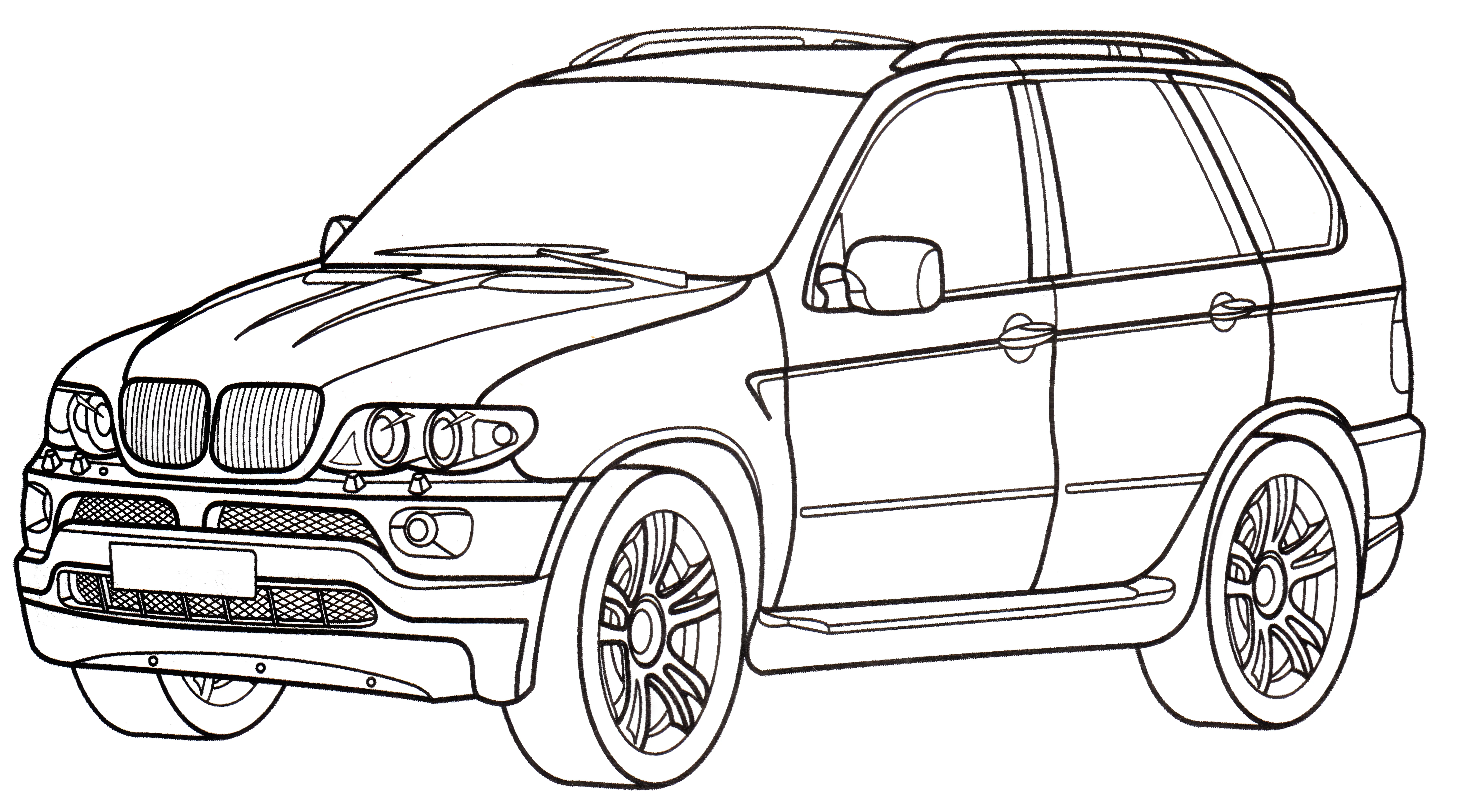 BMW X5 №3276. Раскраски машины по маркам. БМВ BMW.