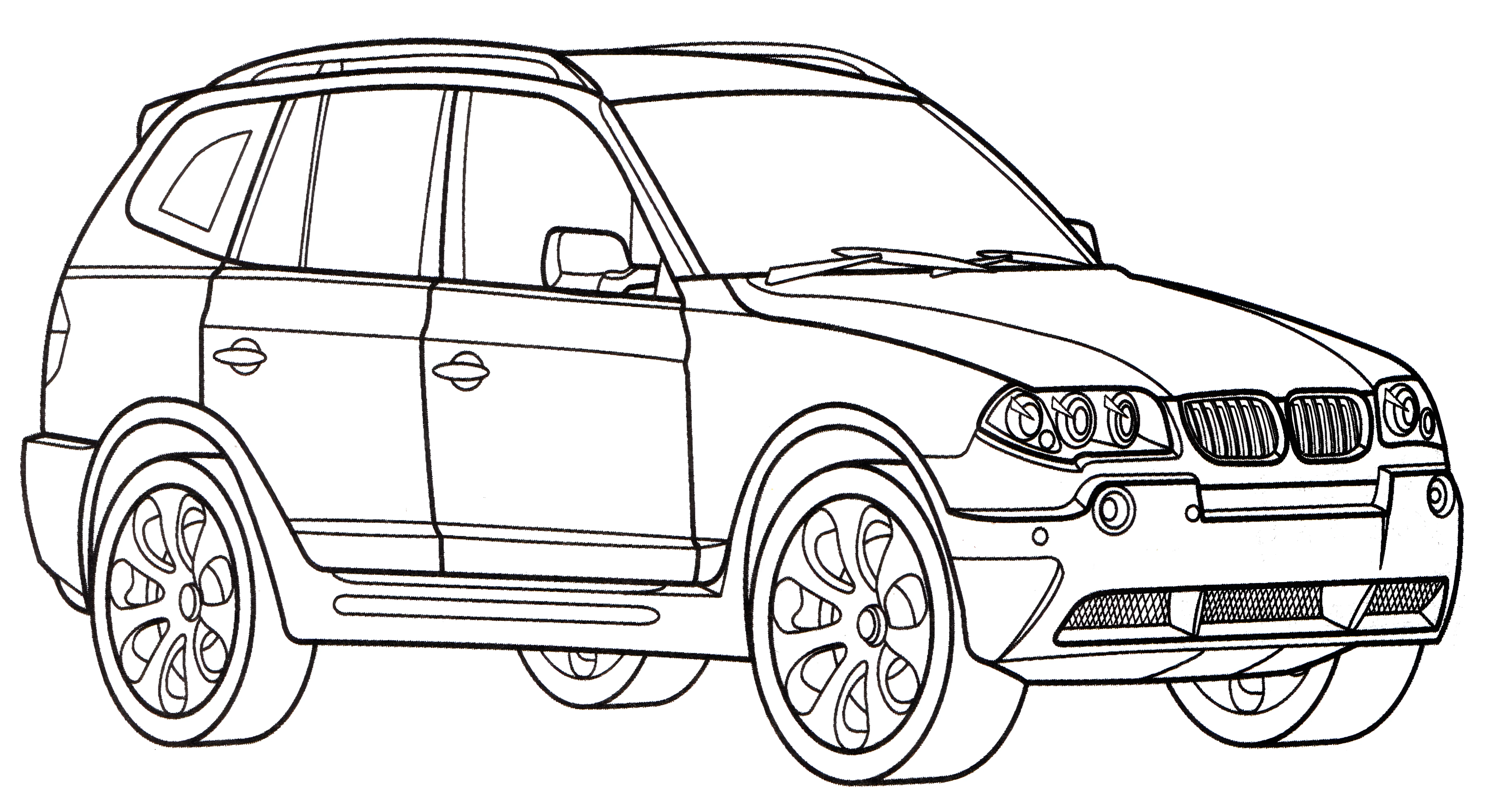BMW X3 №3277. Раскраски машины по маркам. БМВ BMW.