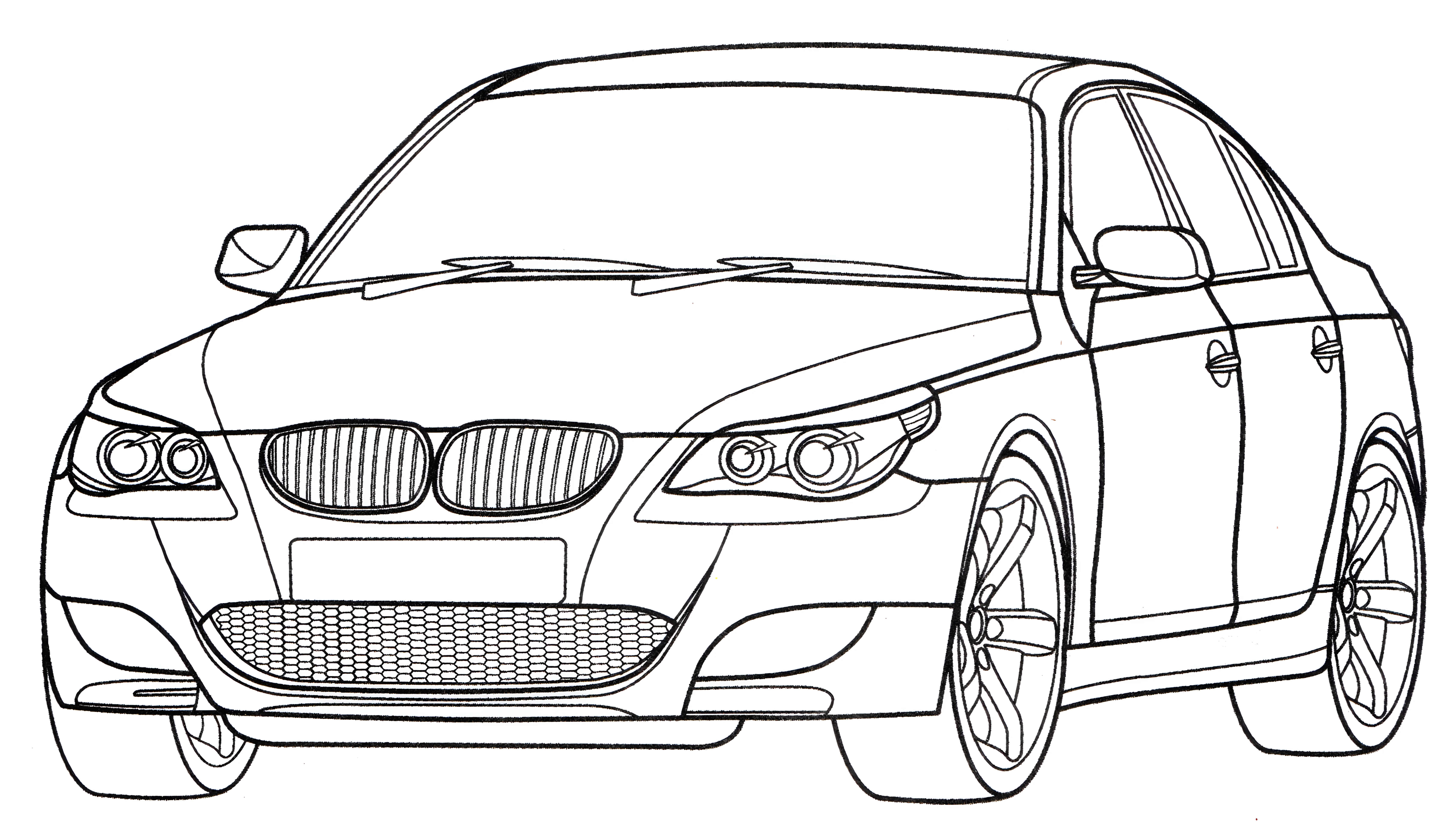 BMW M5 E60 №3279. Раскраски машины по маркам. БМВ BMW.