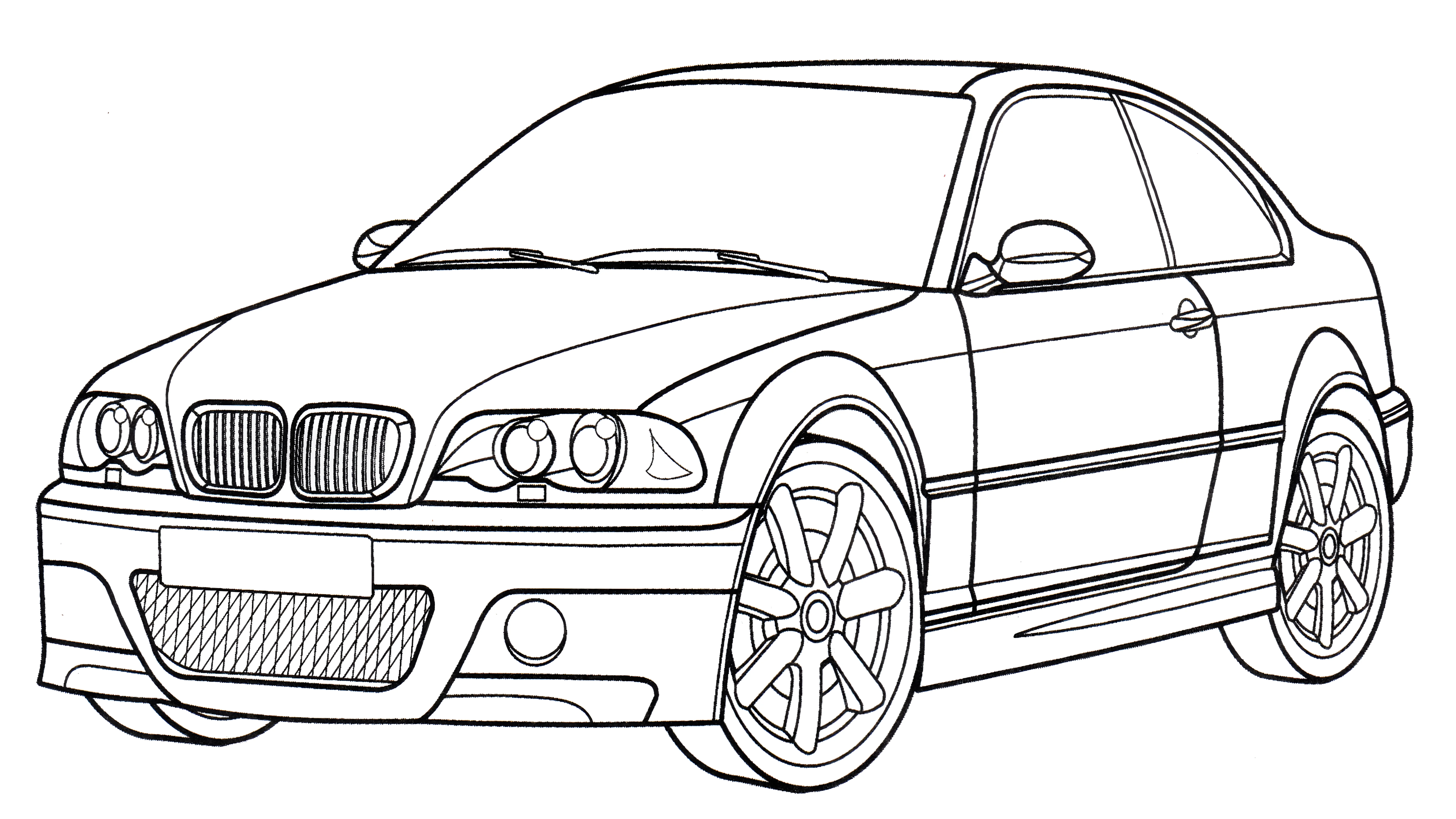 BMW M3 Coupe №3280. Раскраски машины по маркам. БМВ BMW.