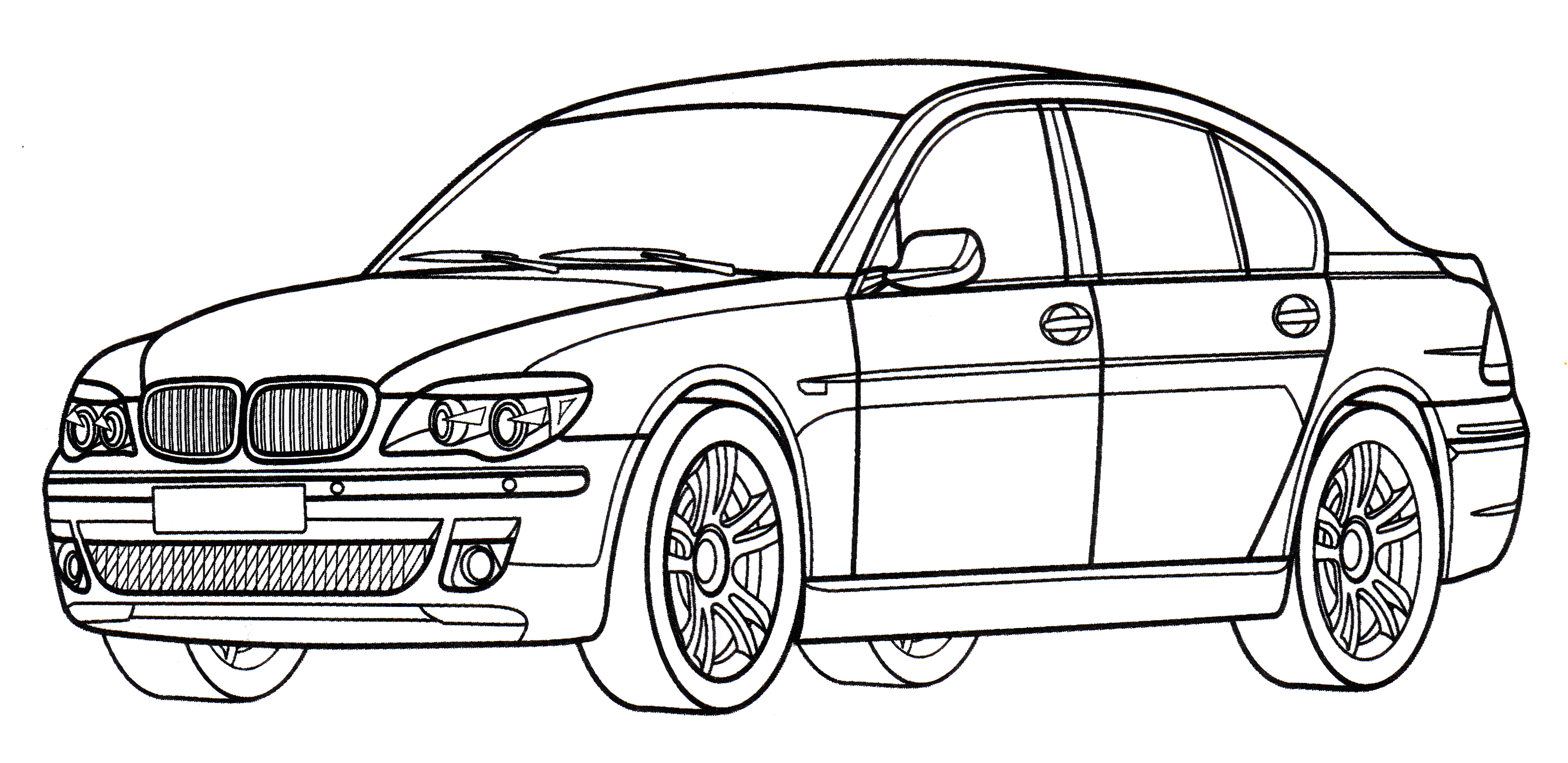 BMW 760Li №3282. Раскраски машины по маркам. БМВ BMW.