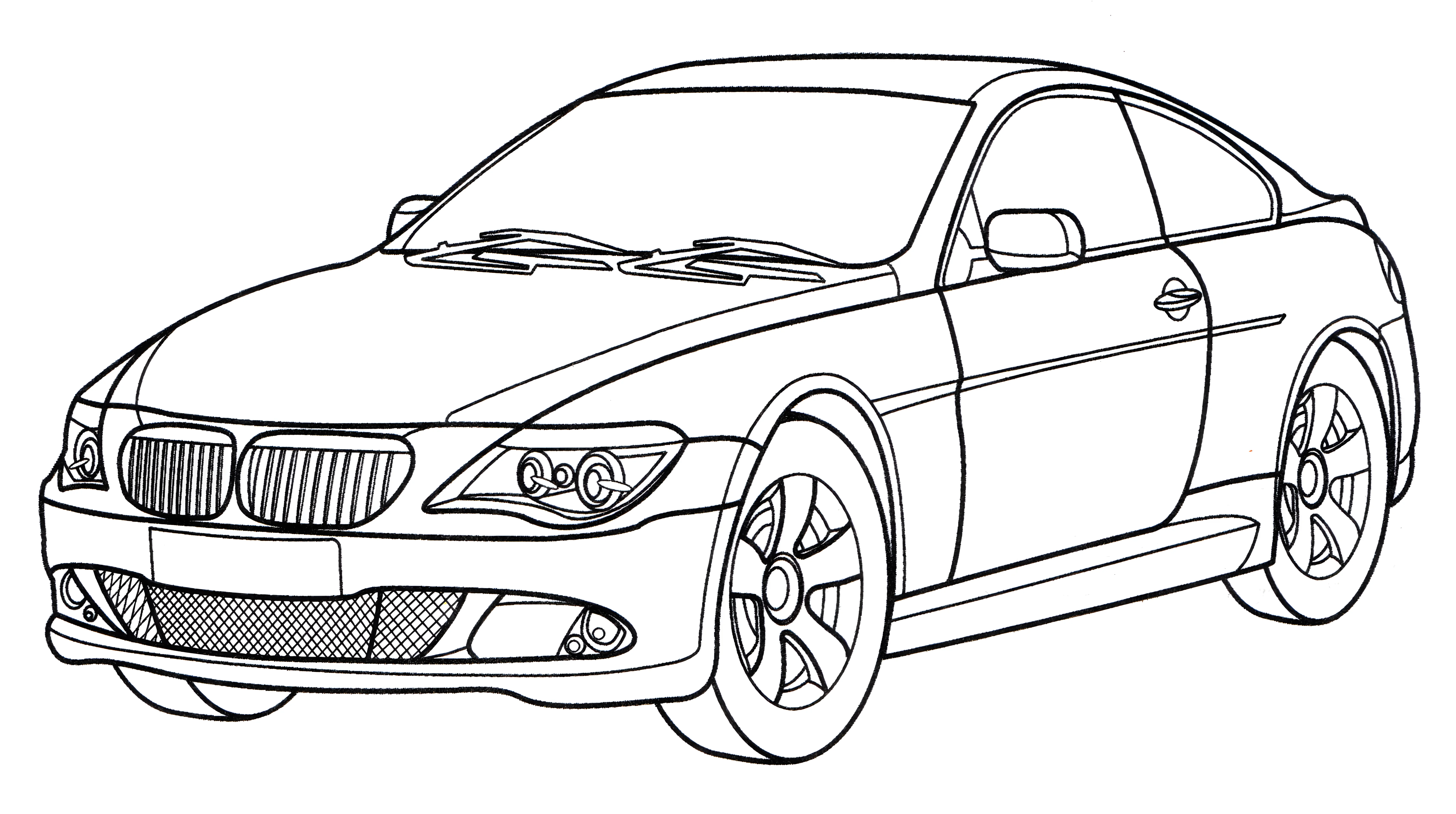 BMW 650i Coupe №3283. Раскраски машины по маркам. БМВ BMW.
