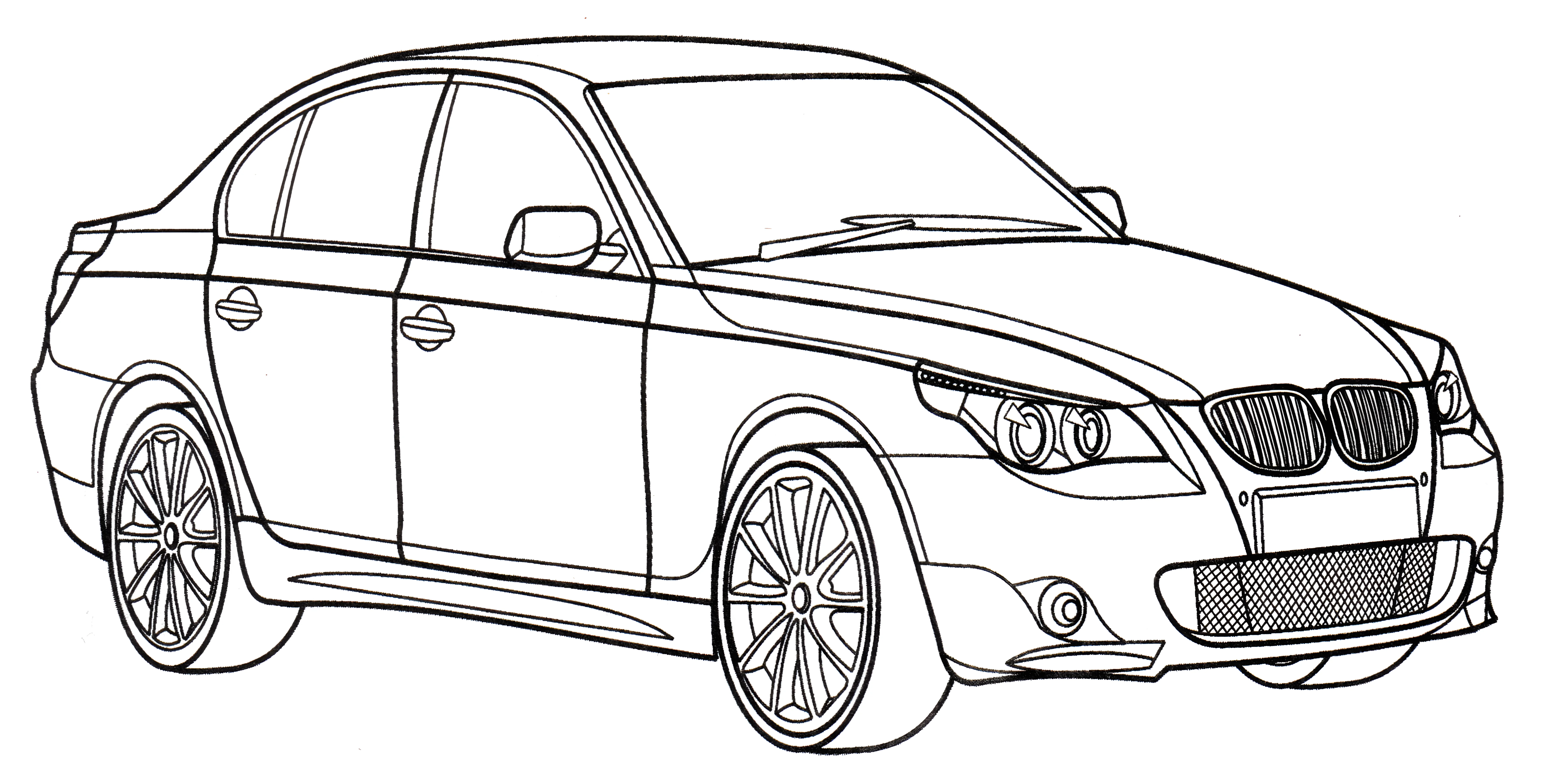 BMW 5-series №3284. Раскраски машины по маркам. БМВ BMW.
