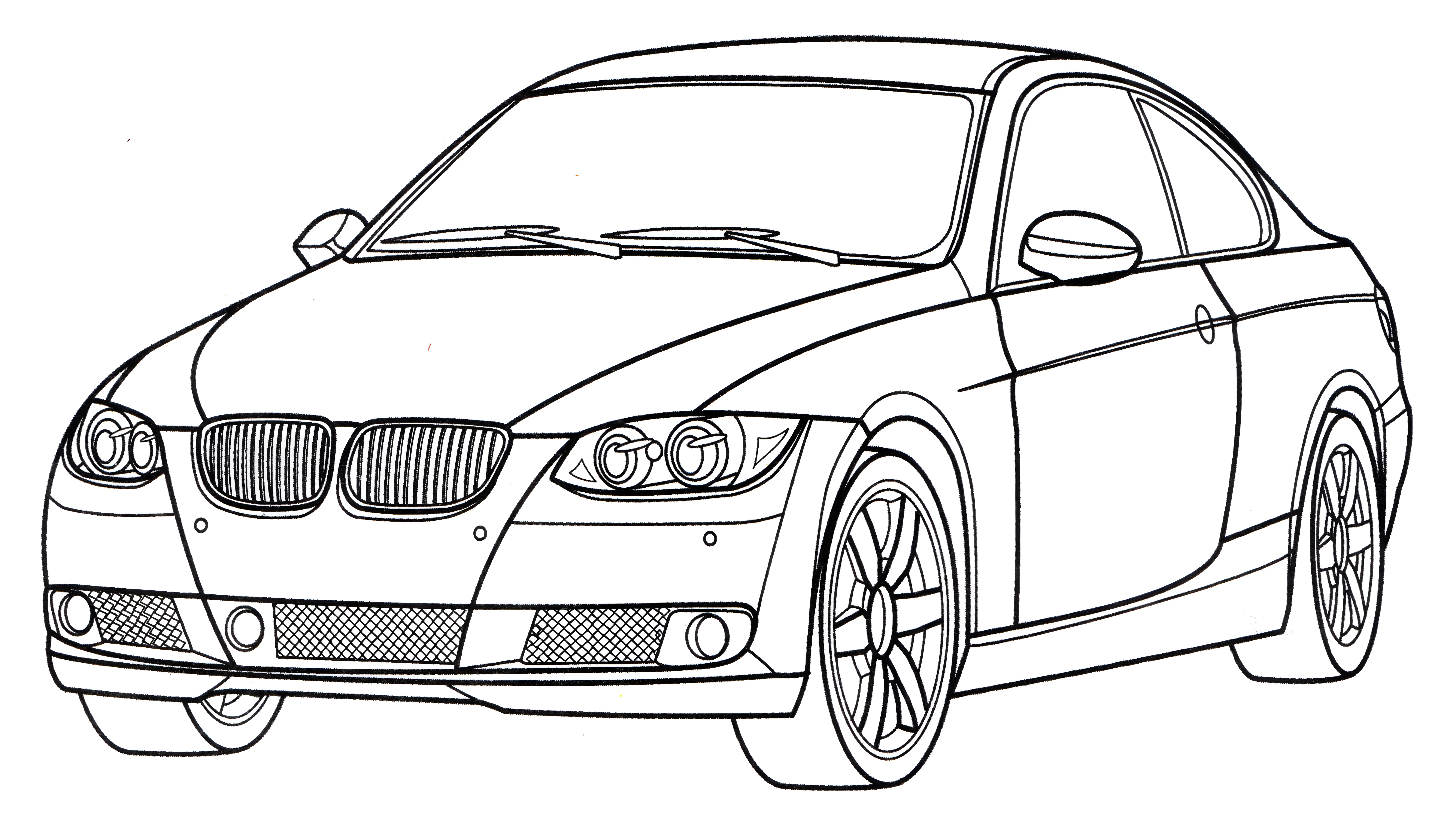 BMW 3-series №3285. Раскраски машины по маркам. БМВ BMW.
