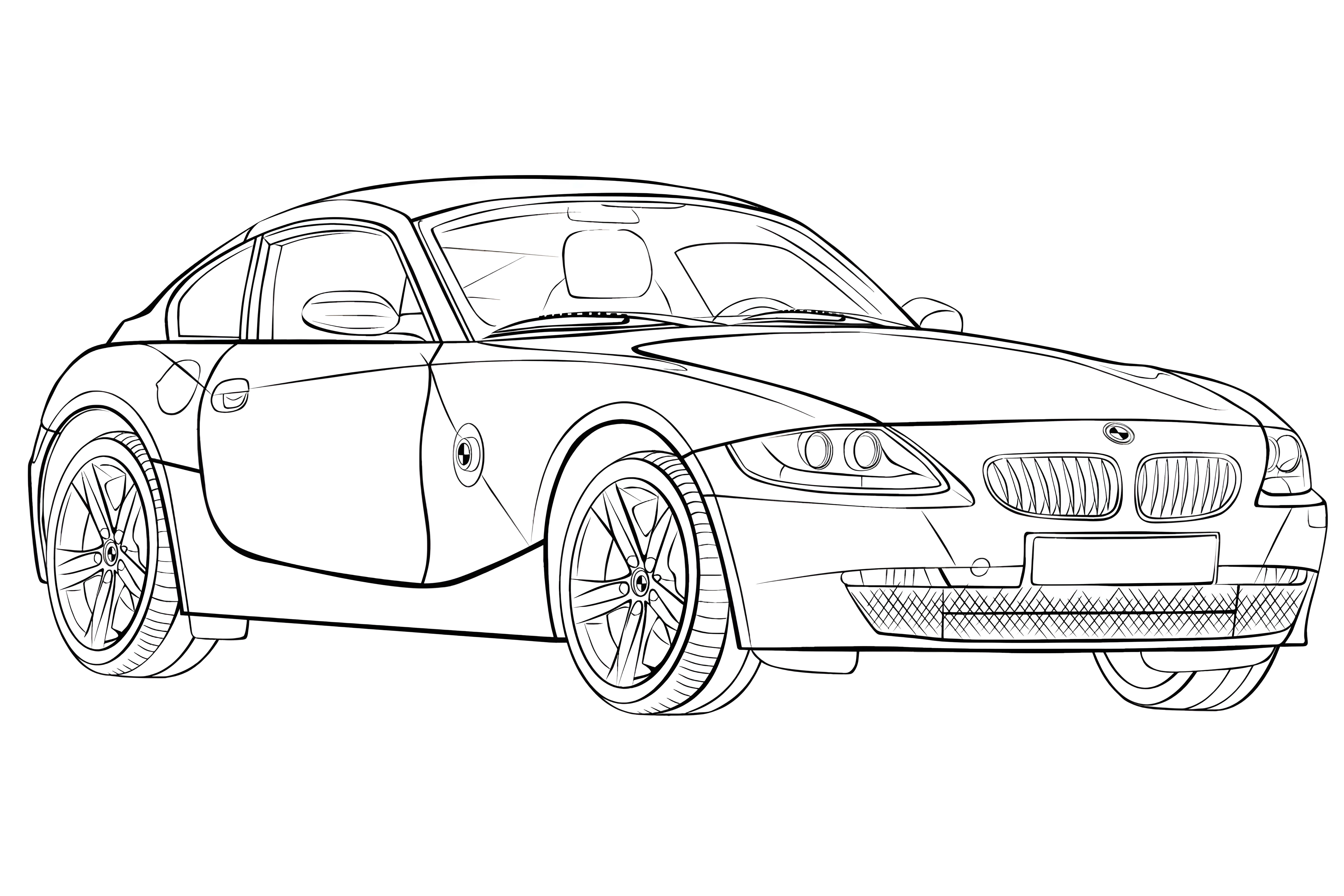 БМВ купе №3287. Раскраски машины по маркам. БМВ BMW.