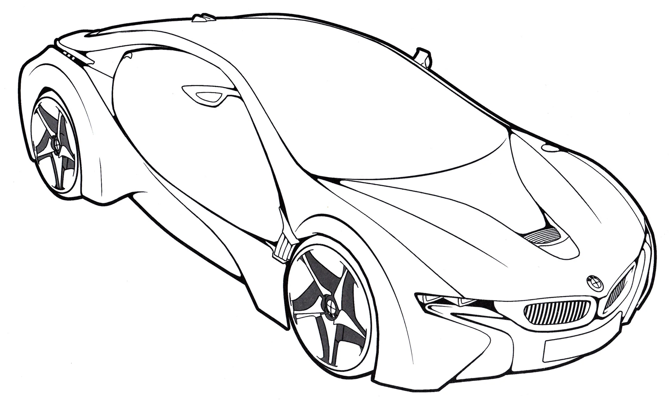 BMW i8 VED №3288. Раскраски машины по маркам. БМВ BMW.