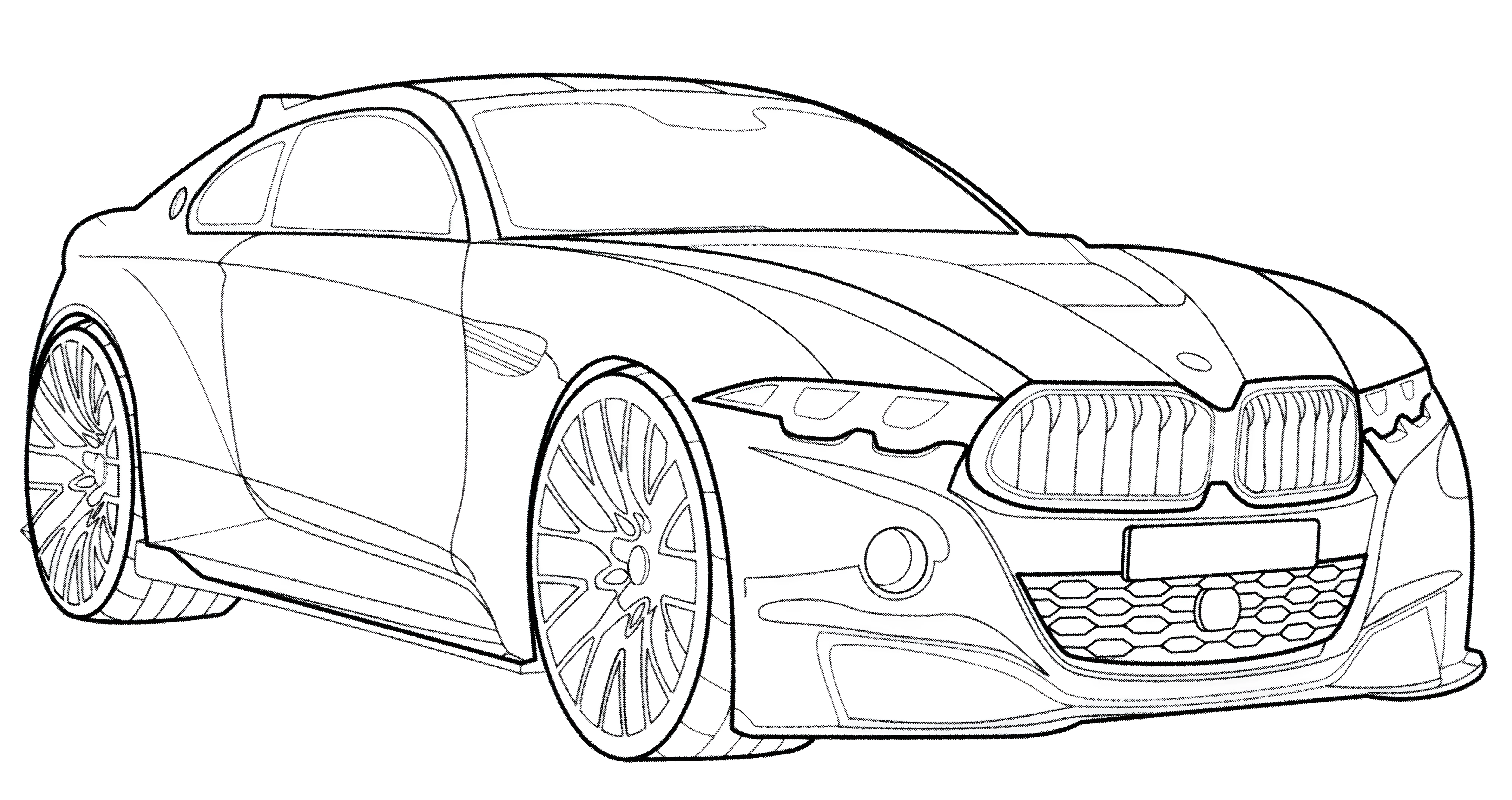 BMW M4 CS №3292. Раскраски машины по маркам. БМВ BMW.