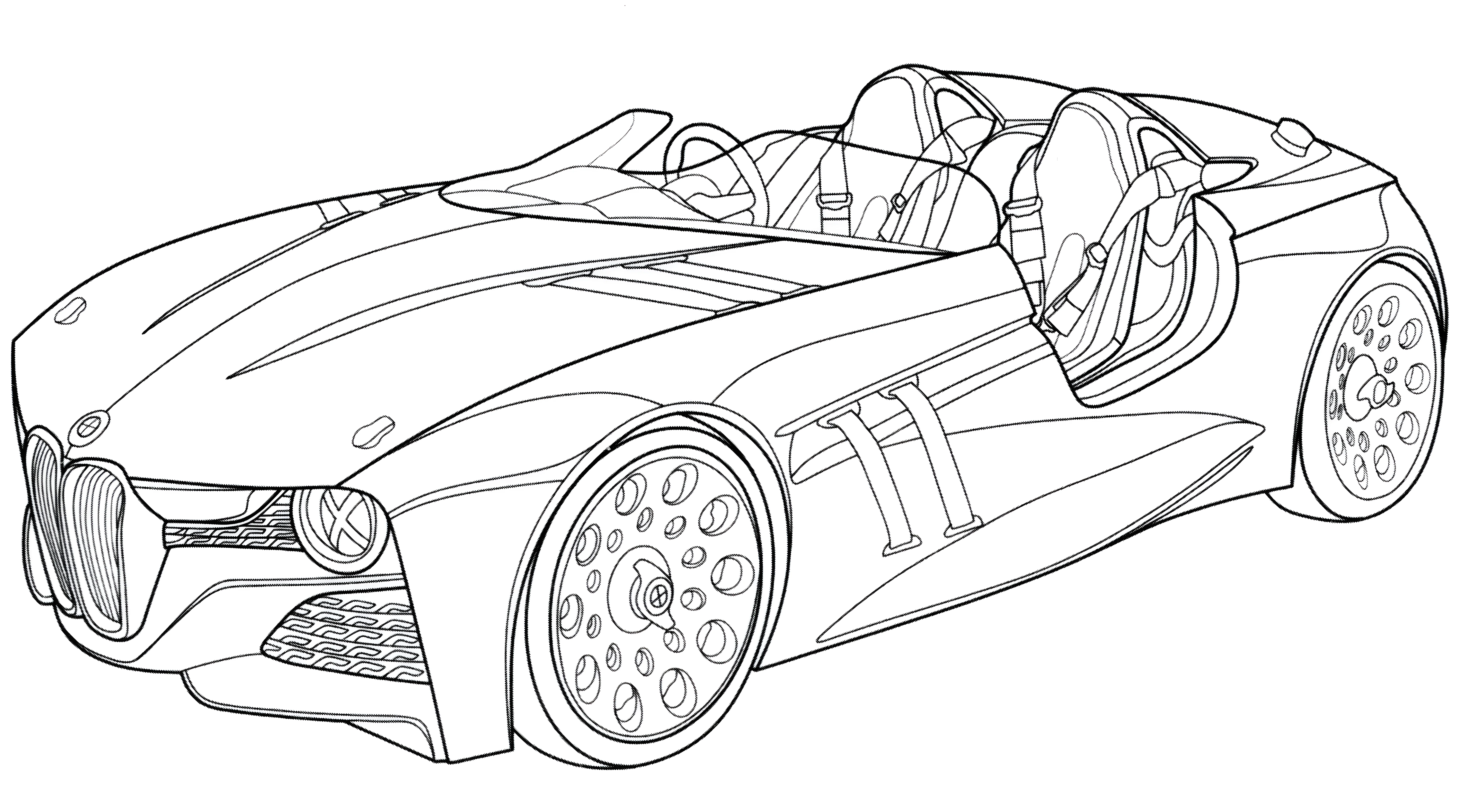 BMW 328 Hommage №3294. Раскраски машины по маркам. БМВ BMW.
