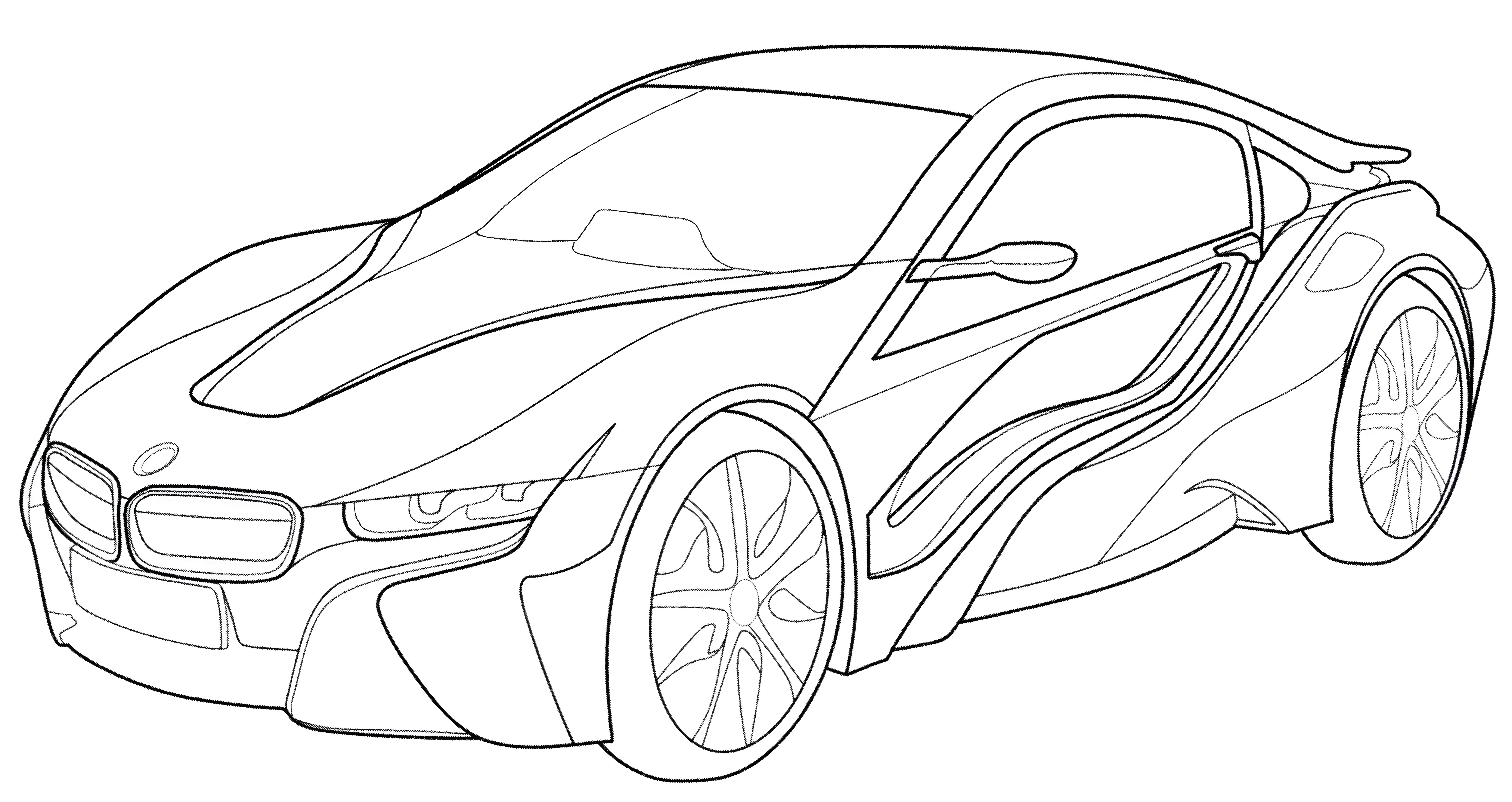 BMW i8 Coupe №3298. Раскраски машины по маркам. БМВ BMW.