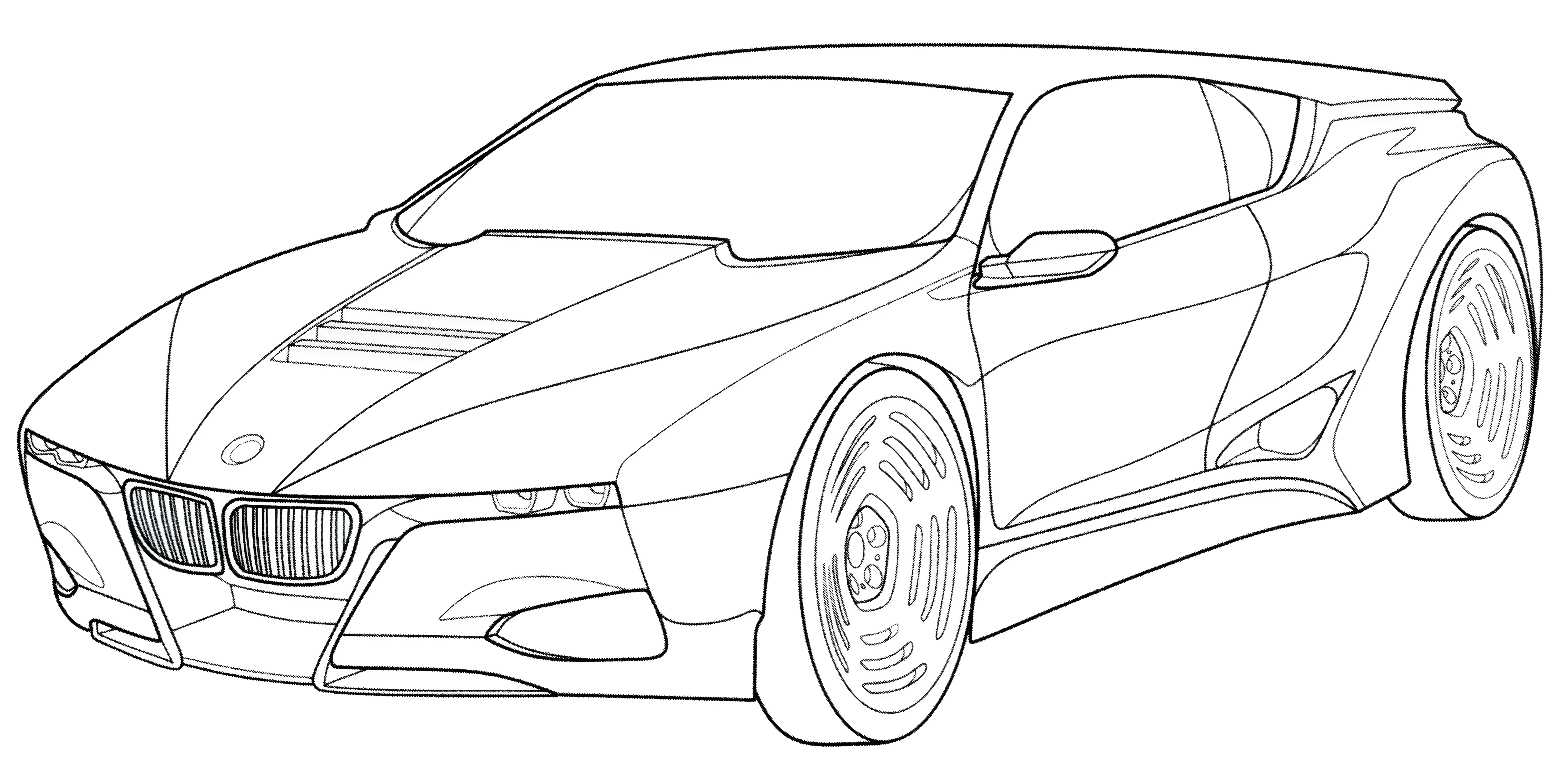 BMW M1 Hommage №3299. Раскраски машины по маркам. БМВ BMW.