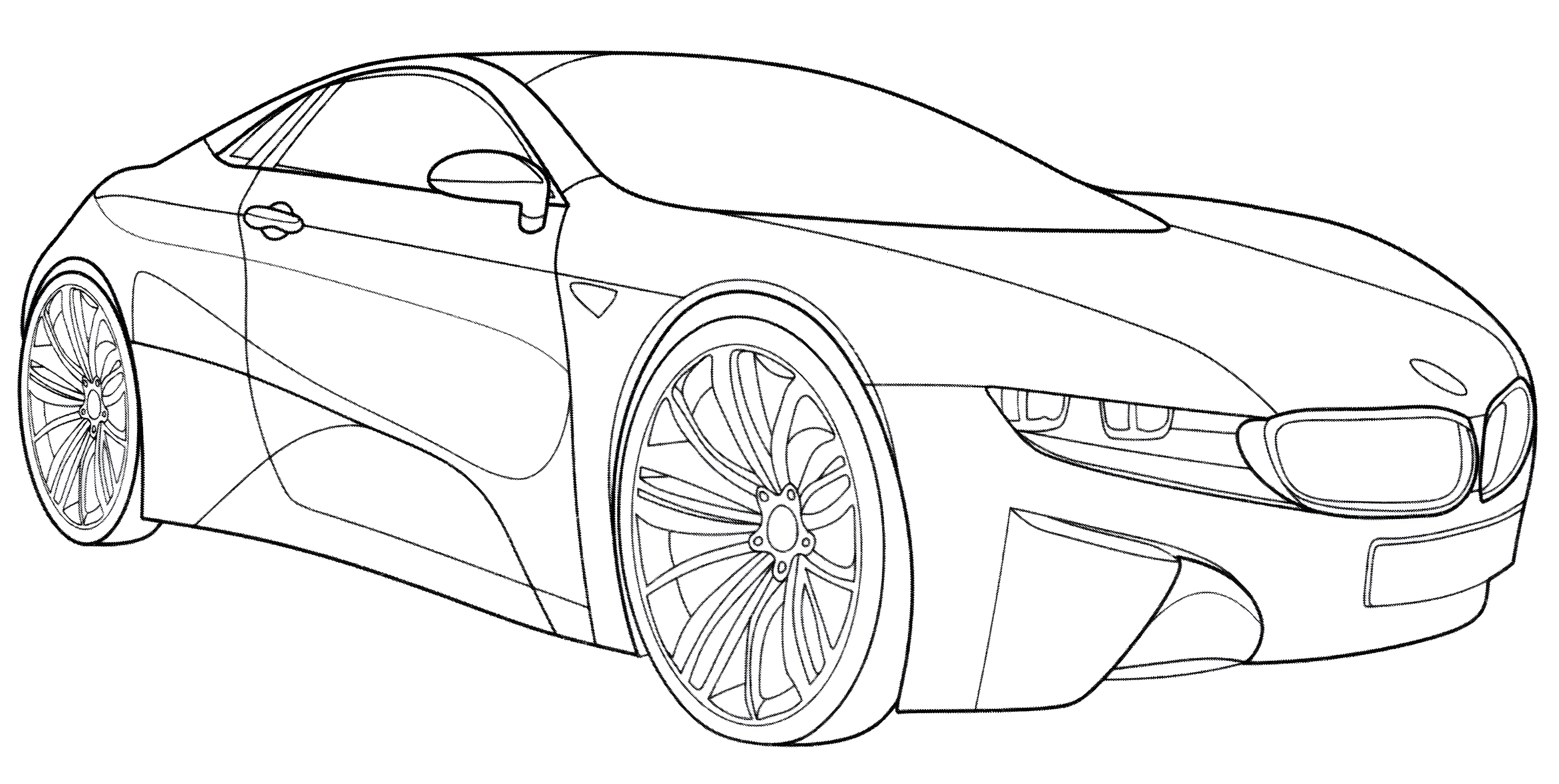BMW M1 Supercar №3300. Раскраски машины по маркам. БМВ BMW.