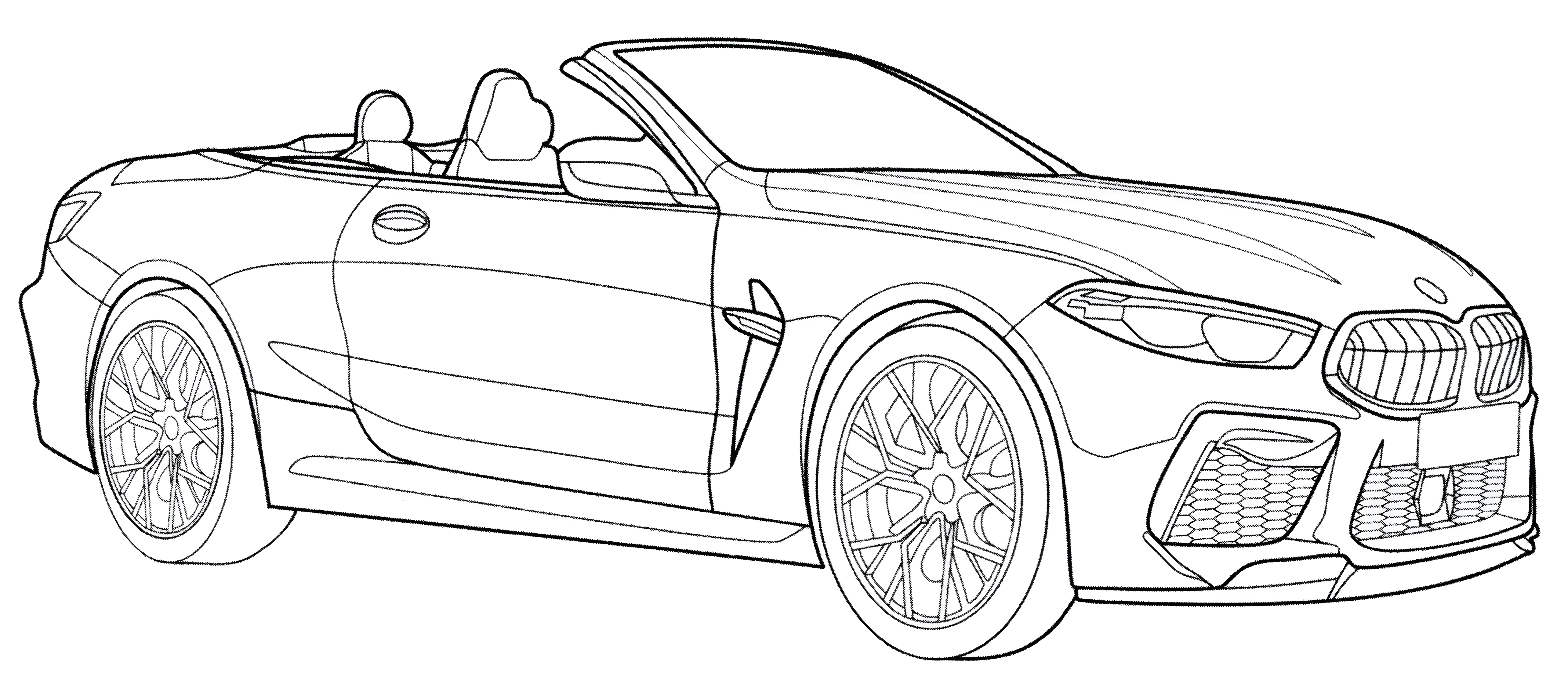 BMW M8 Cabrio №3301. Раскраски машины по маркам. БМВ BMW.