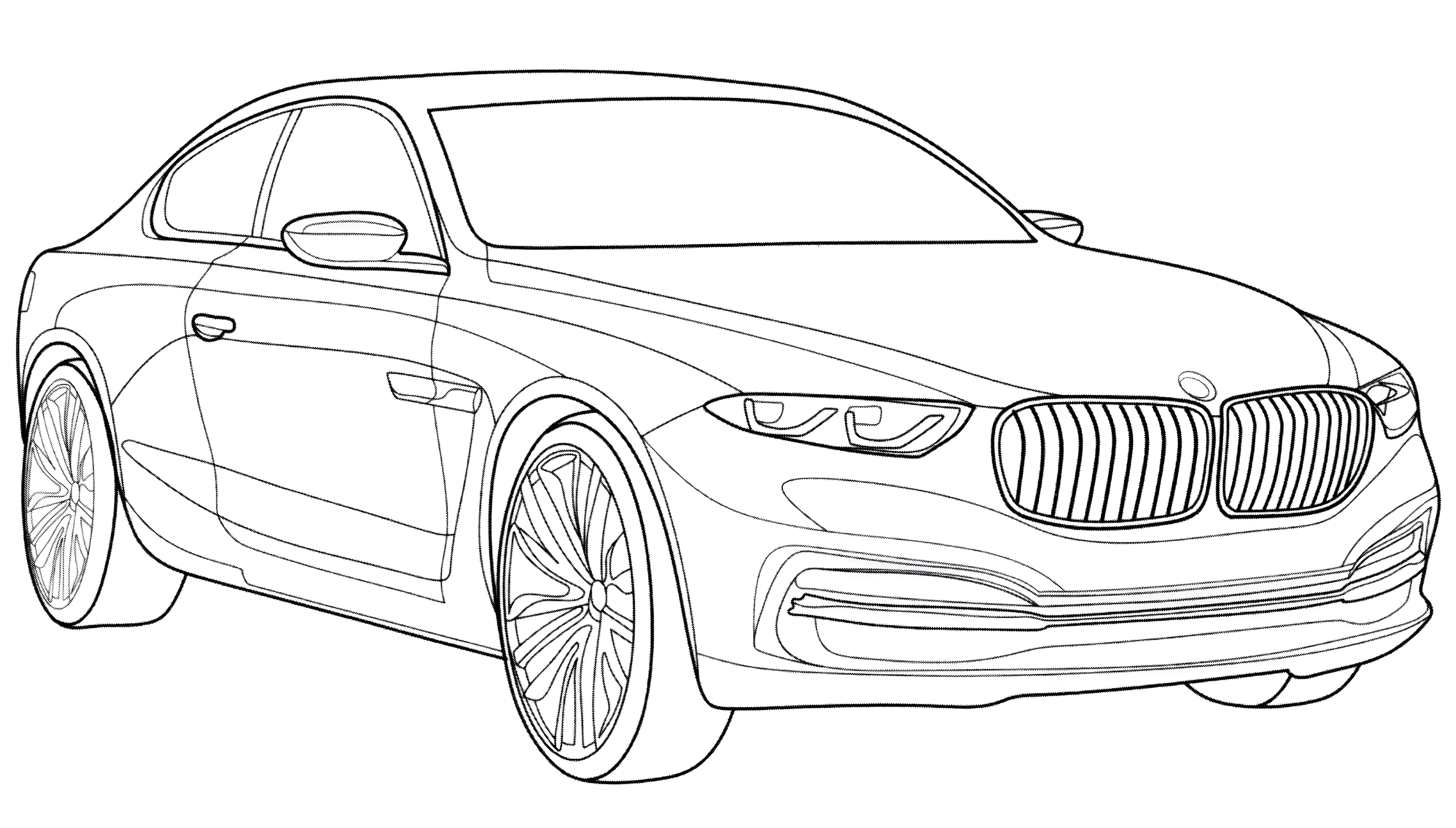 BMW Pininfarina Gran Lusso №3302. Раскраски машины по маркам. БМВ BMW.