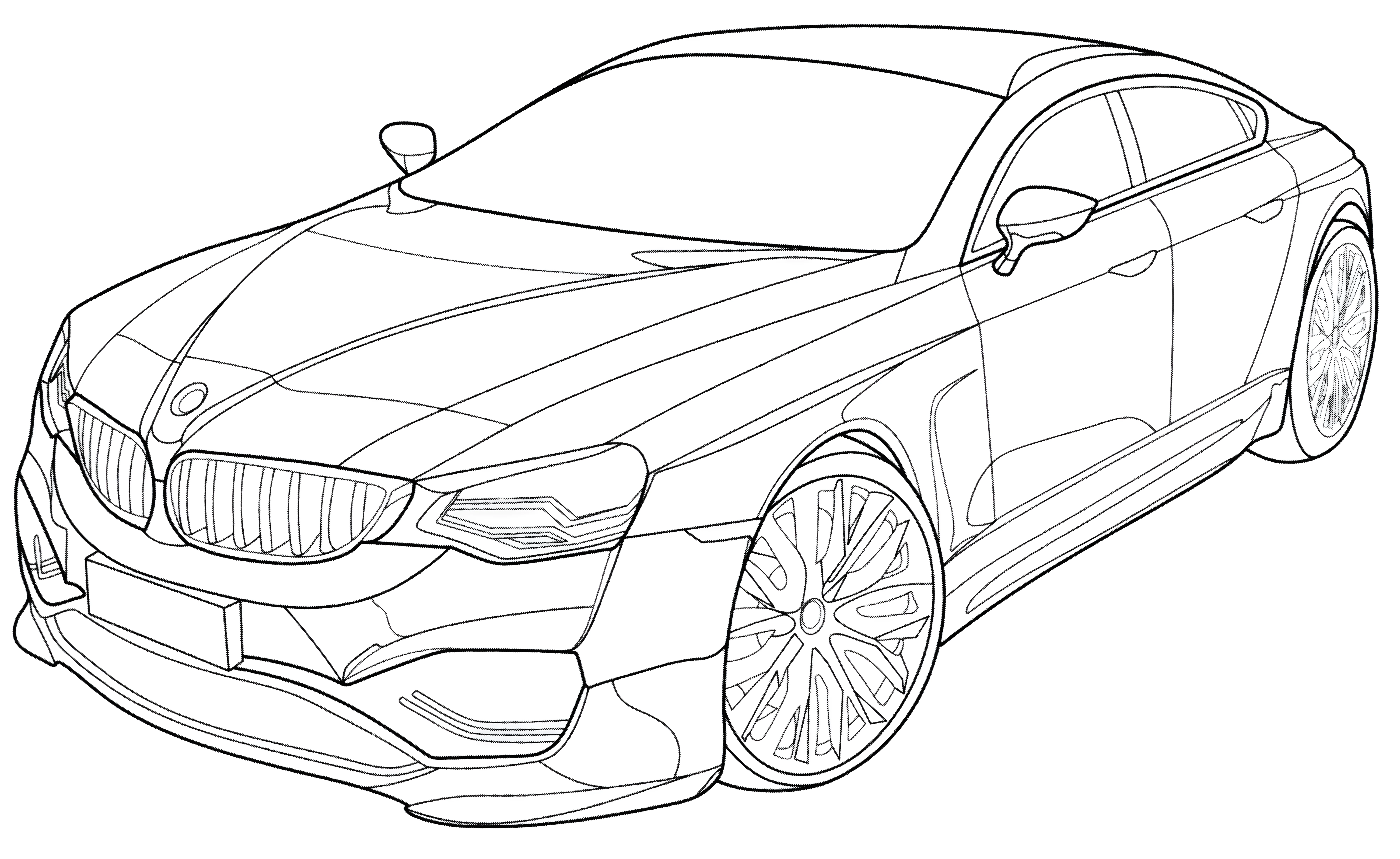 BMW Sportback Concept №3304. Раскраски машины по маркам. БМВ BMW.