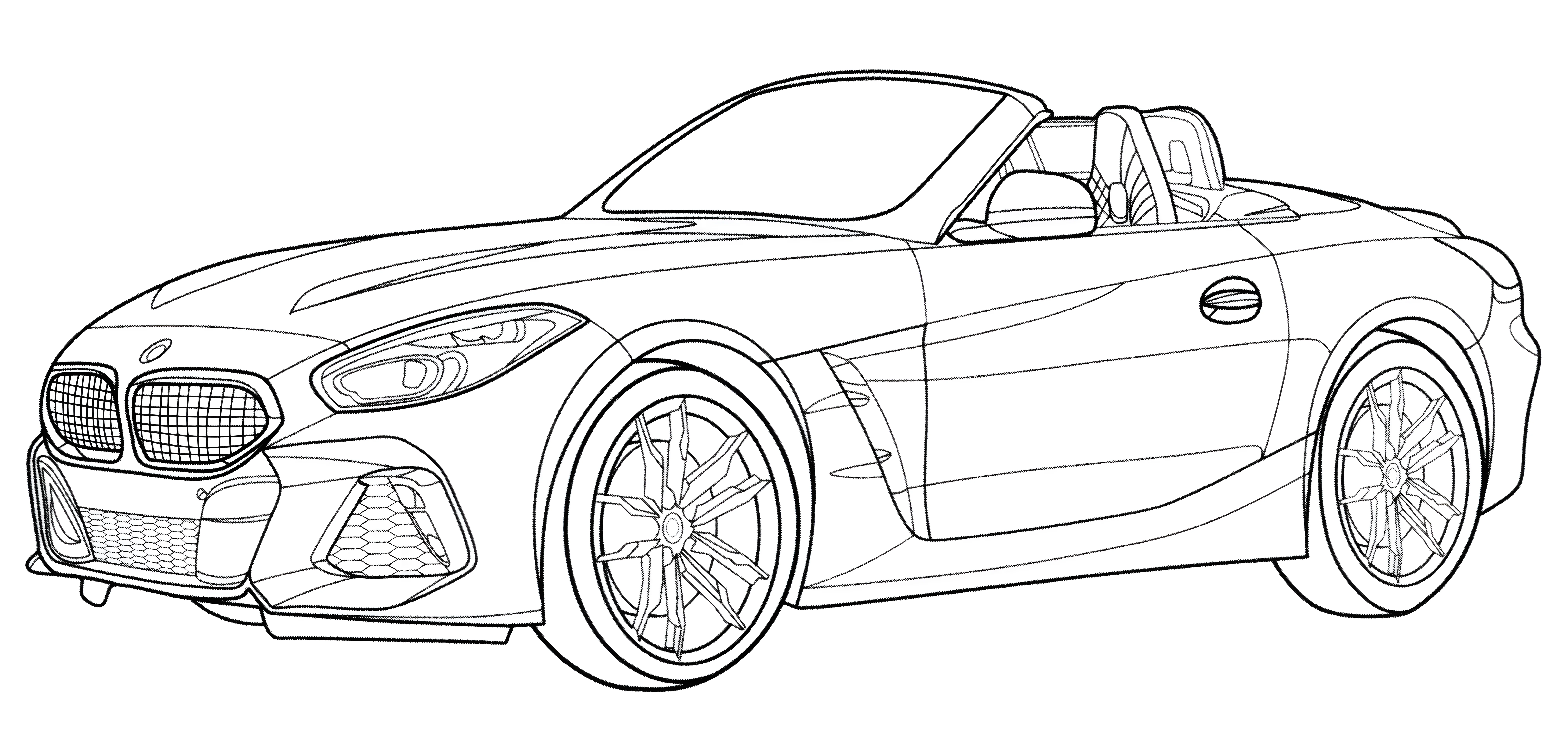 BMW Z4 model №3307. Раскраски машины по маркам. БМВ BMW.