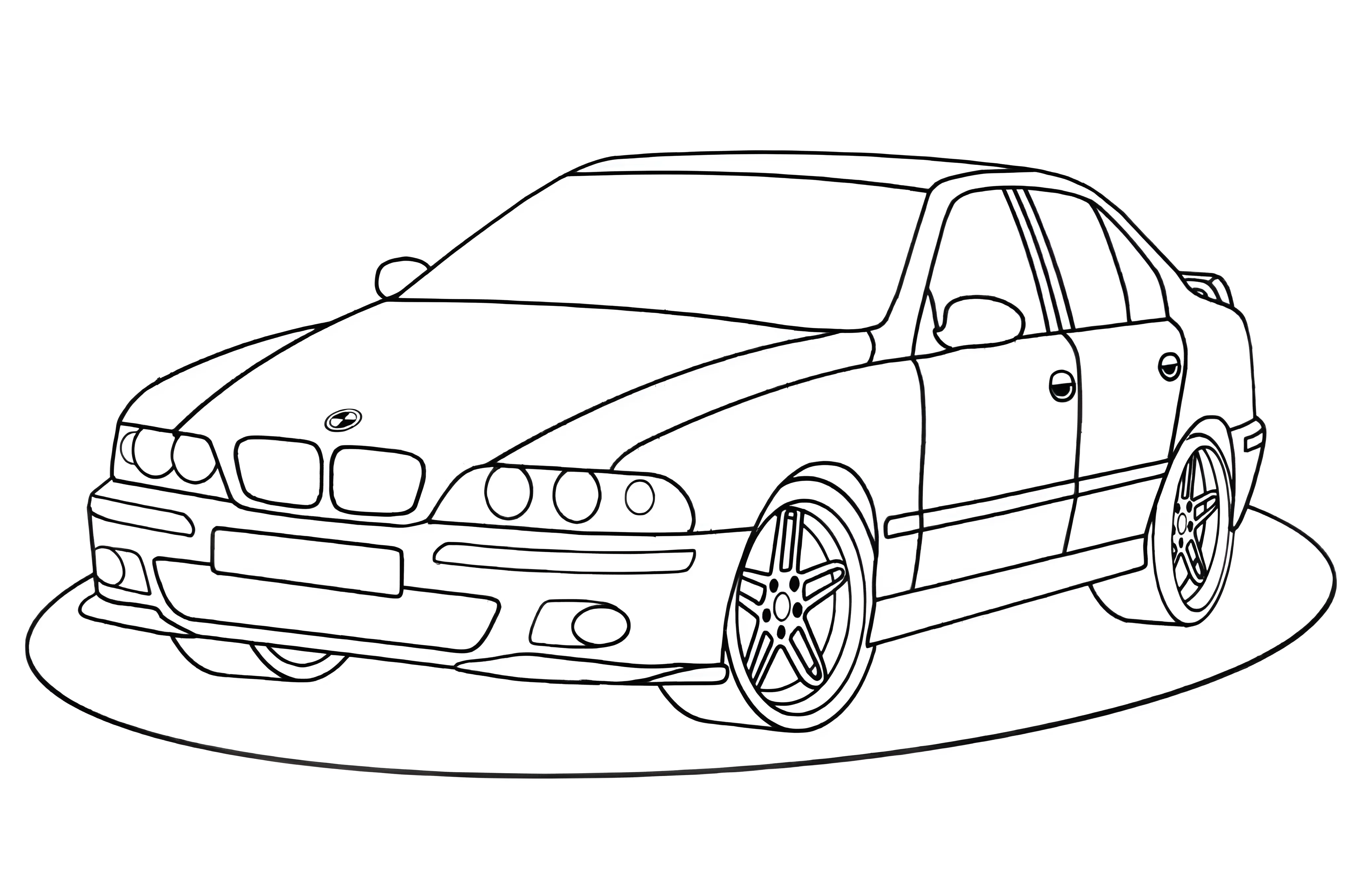 Автомобиль БМВ №3308. Раскраски машины по маркам. БМВ BMW.