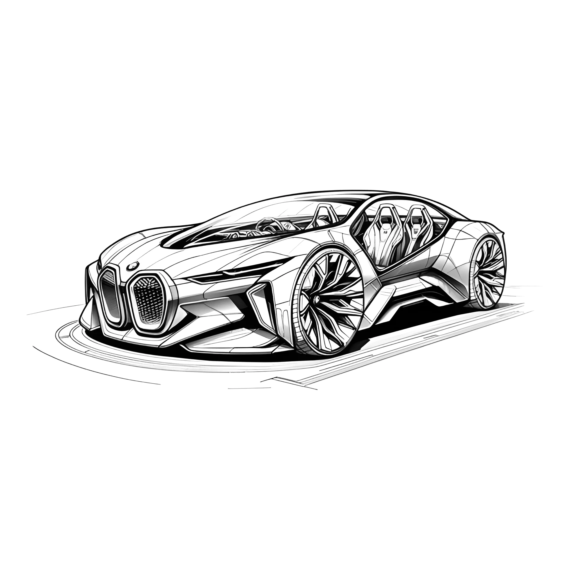 BMW Vision EfficientDynamics №3253. Раскраски машины по маркам. БМВ BMW.