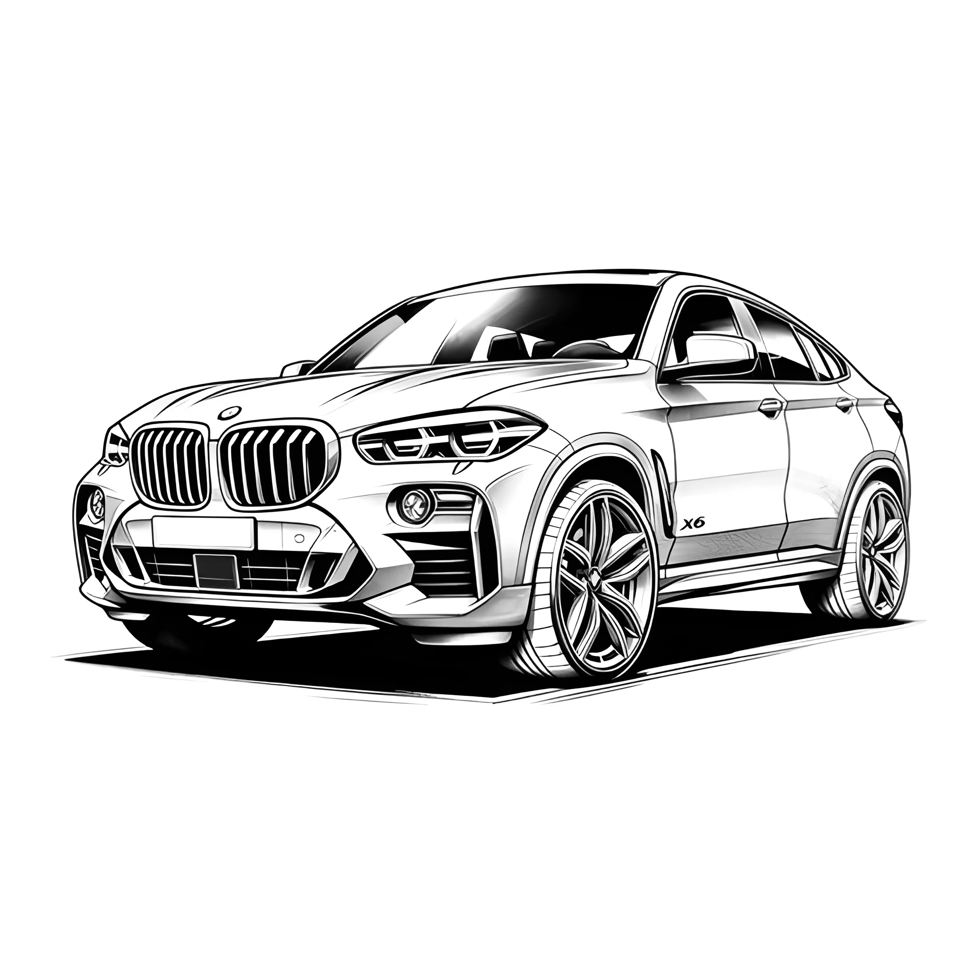 Гибридный БМВ X6 (E72 №3256. Раскраски машины по маркам. БМВ BMW.